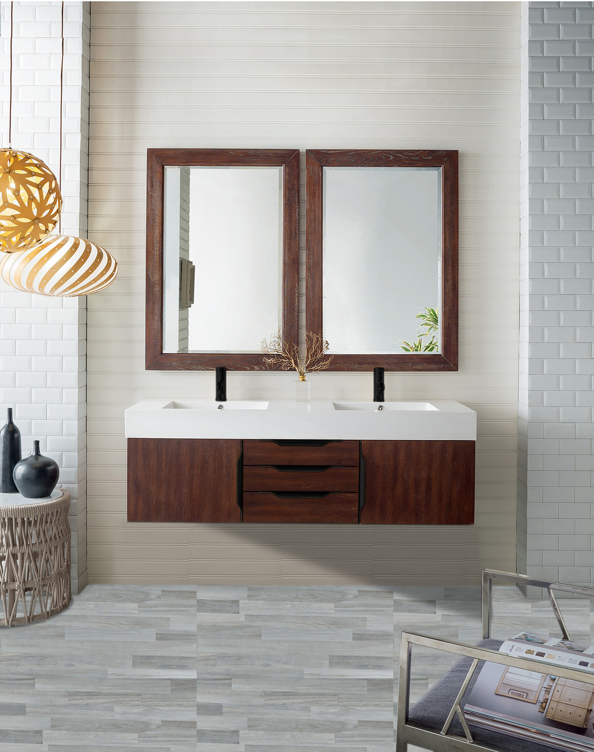 bathroom sink countertop ideas James Martin Vanity Coffee Oak Modern