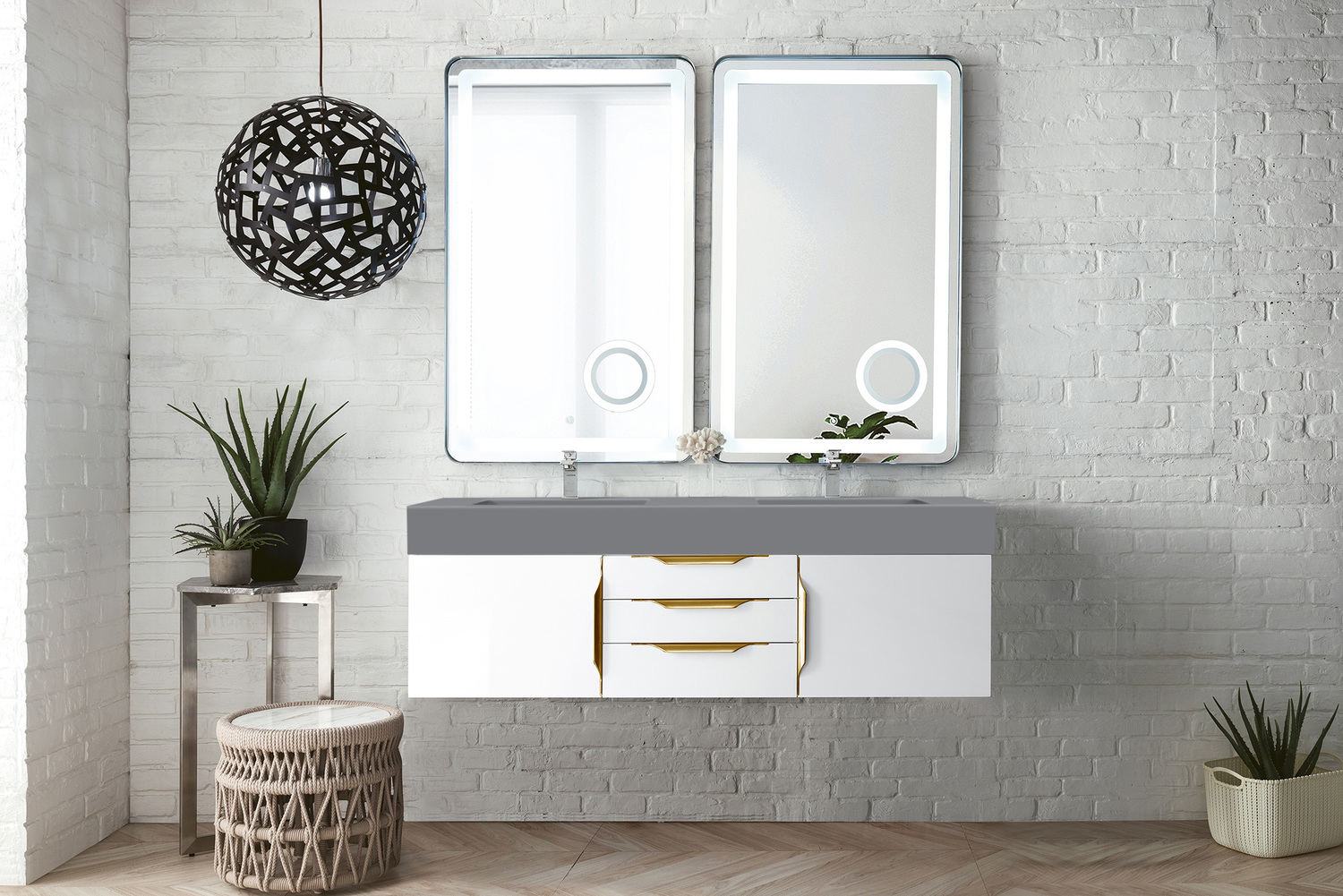 small wood bathroom vanity James Martin Vanity Glossy White Modern