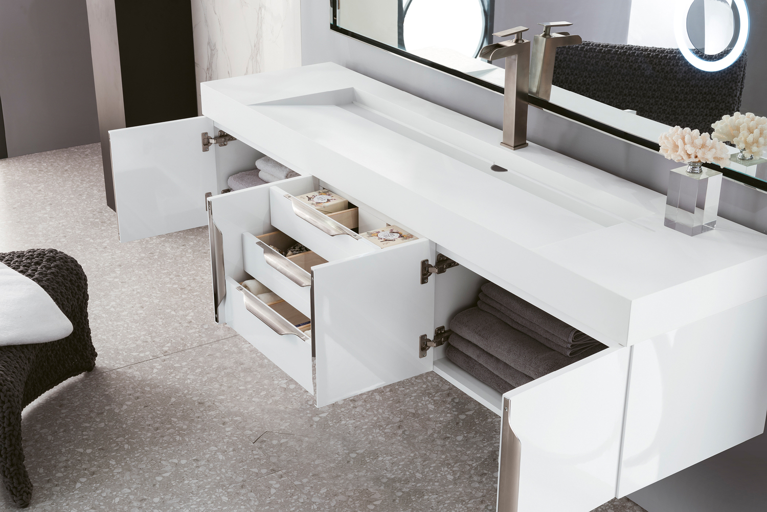 two vanity bathroom ideas James Martin Vanity Glossy White Modern