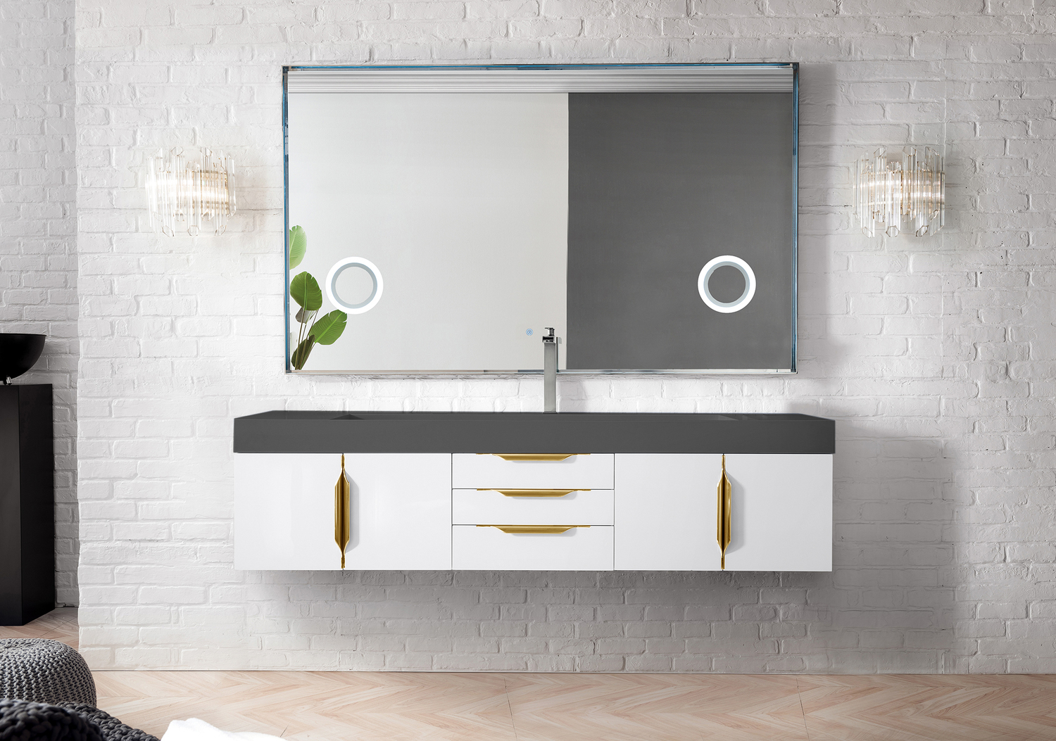 modern wood vanity bathroom James Martin Vanity Glossy White Modern