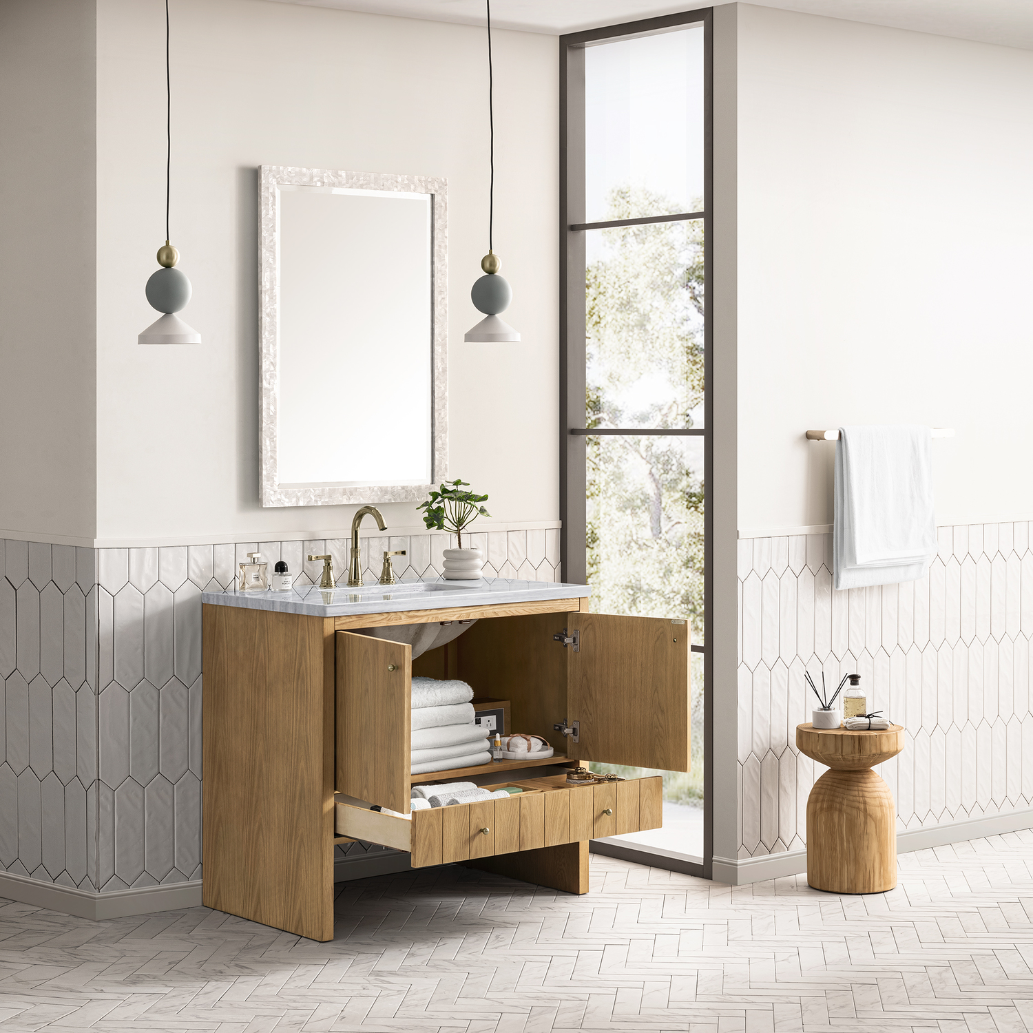 bathroom cabinets suppliers James Martin Vanity Light Natural Oak Contemporary/Modern, Modern Farmhouse.Transitional