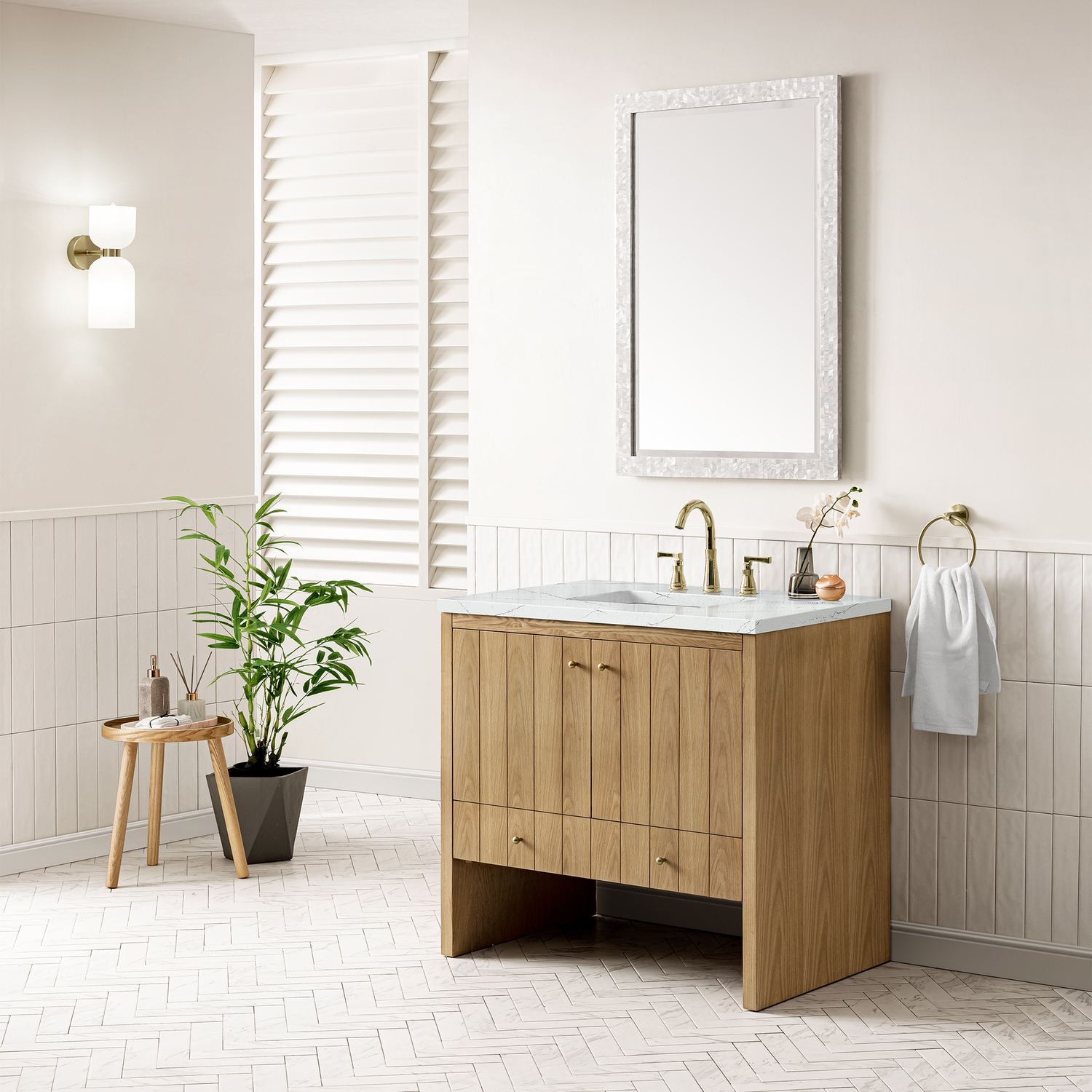 small basin with cabinet James Martin Vanity Light Natural Oak Contemporary/Modern, Modern Farmhouse.Transitional