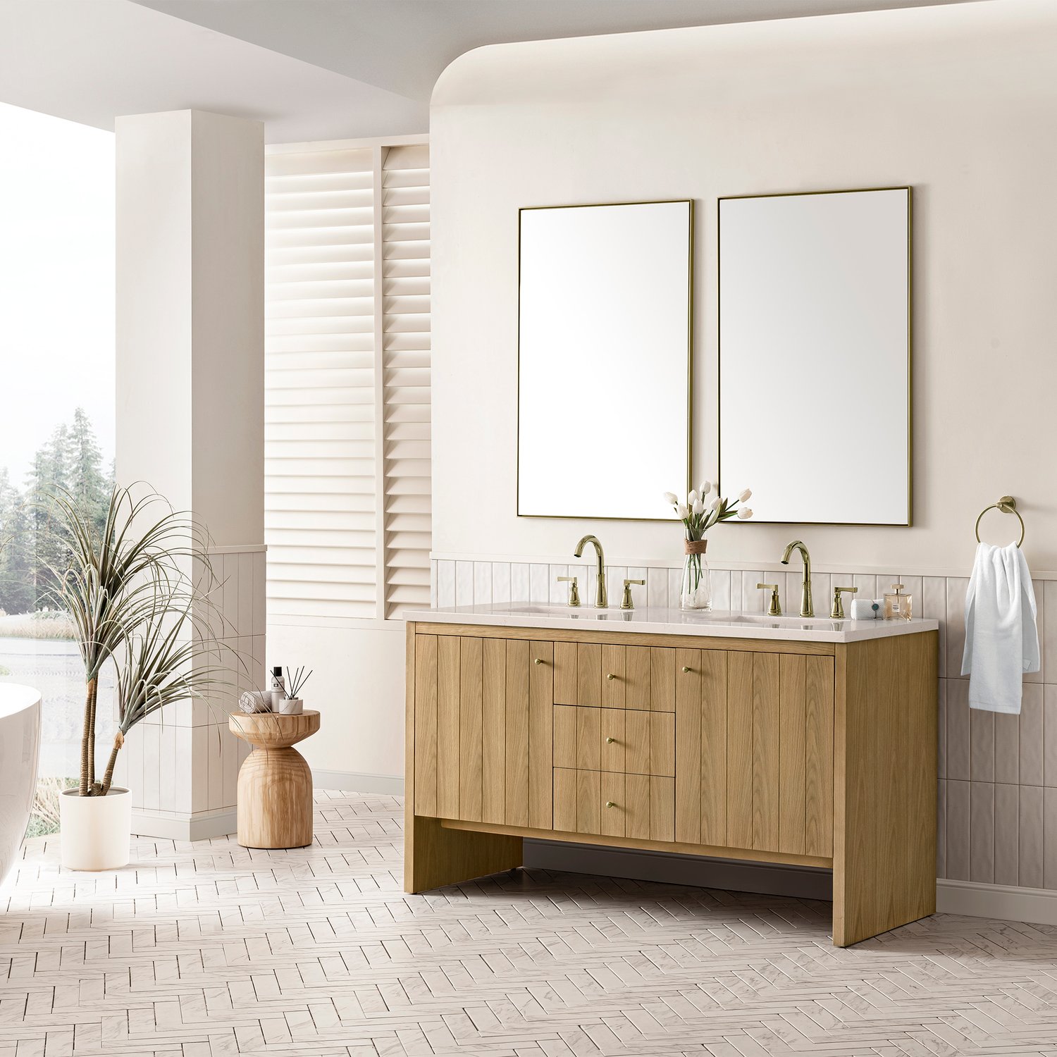 single modern bathroom vanity James Martin Vanity Light Natural Oak Contemporary/Modern, Modern Farmhouse.Transitional