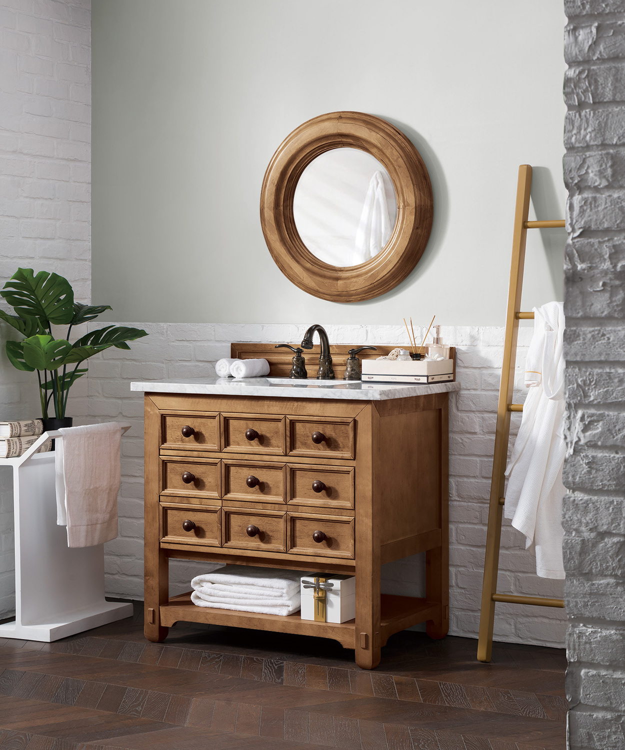 rustic bathroom cabinet ideas James Martin Vanity Honey Alder Traditional