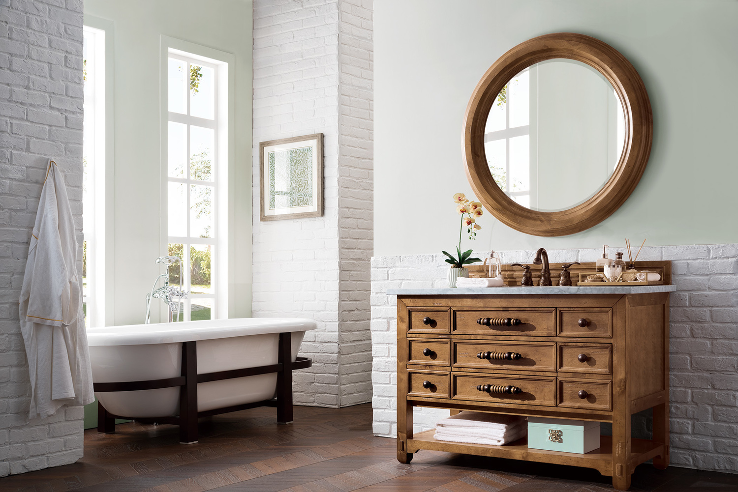 30 inch single sink bathroom vanity James Martin Vanity Honey Alder Traditional