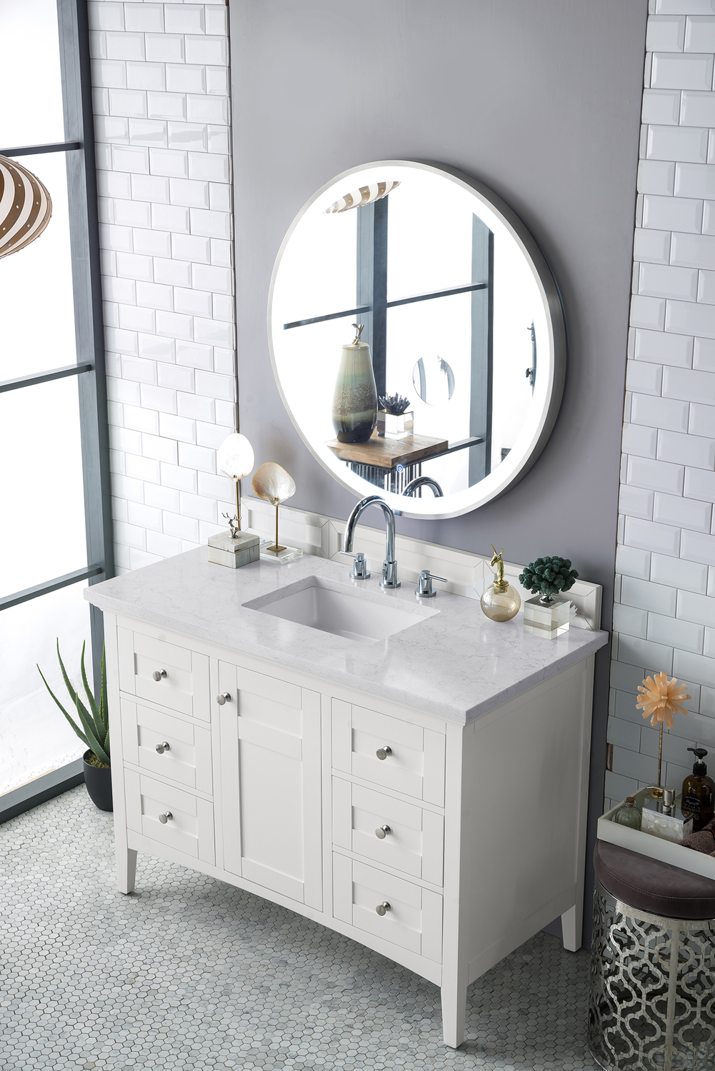 bathroom vanities with tops clearance James Martin Vanity Bright White Transitional