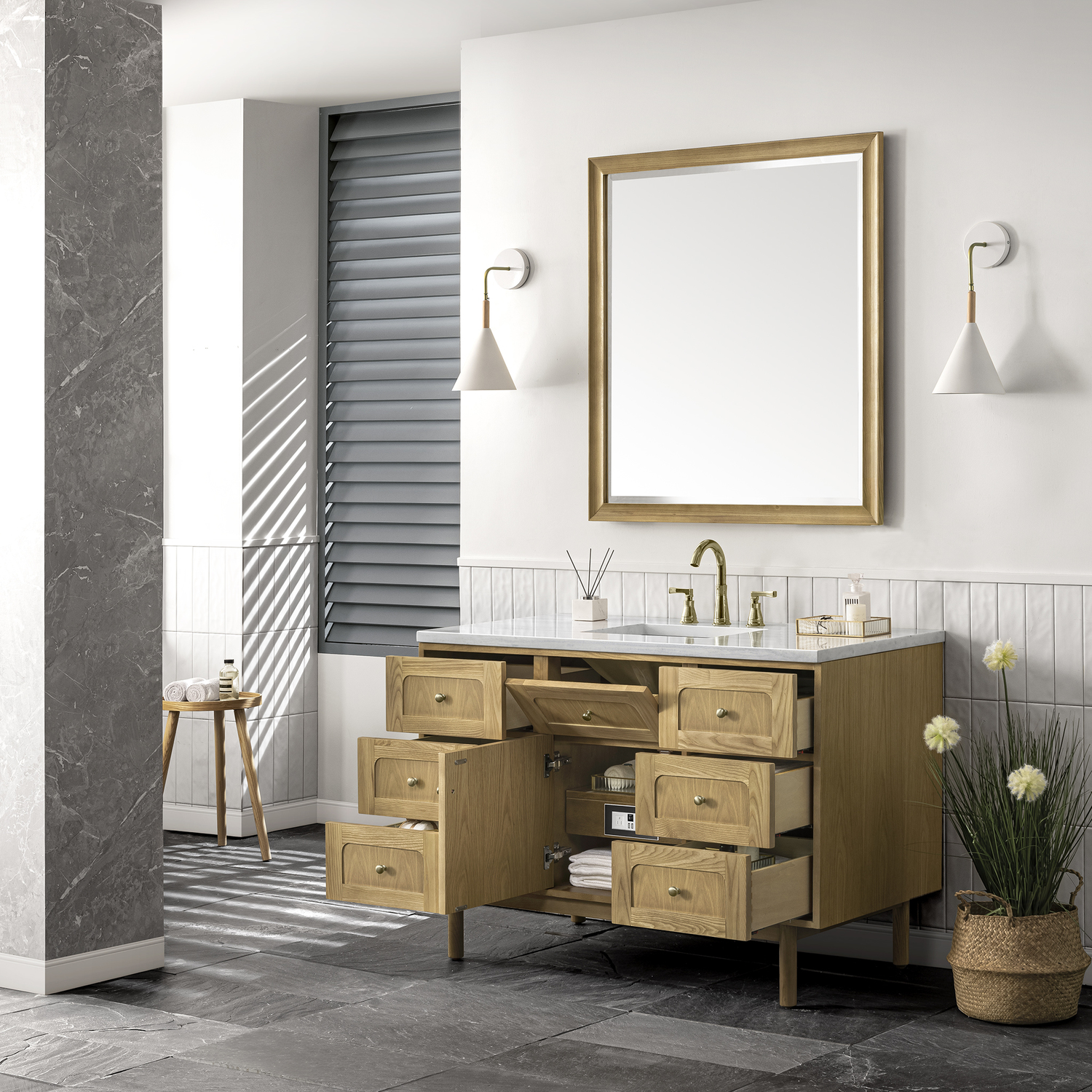 3 drawer vanity cabinet James Martin Cabinet Light Natural Oak Boho, Contemporary/Modern