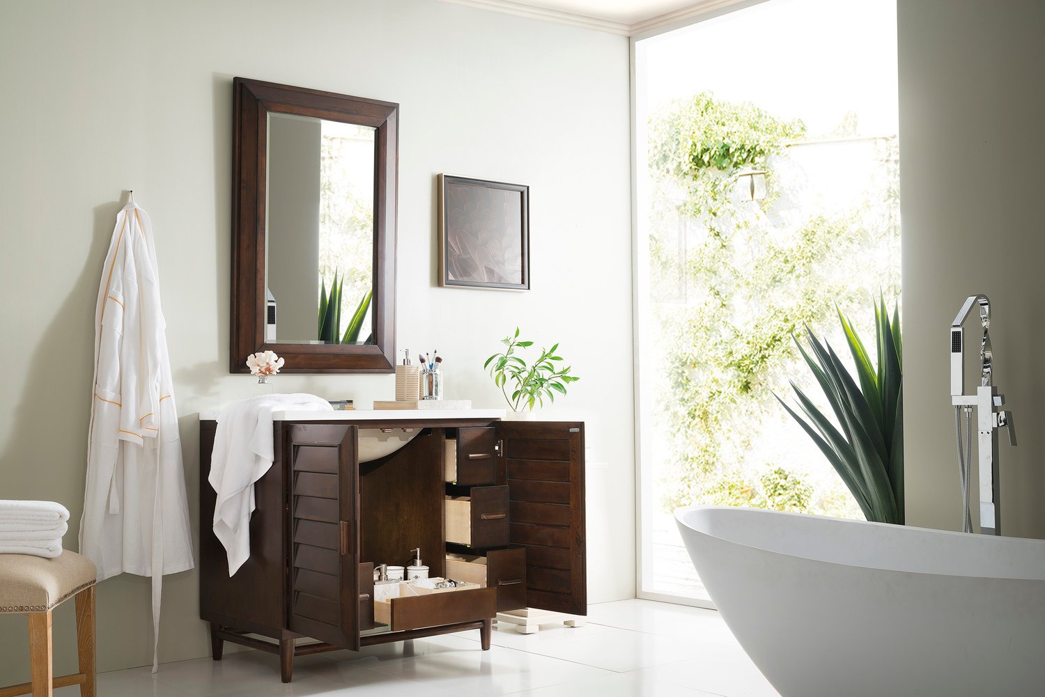 small corner bathroom vanity with sink James Martin Vanity Burnished Mahogany Transitional