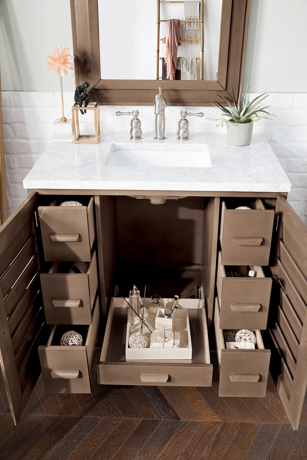  James Martin Vanity Bathroom Vanities Whitewashed Walnut Transitional