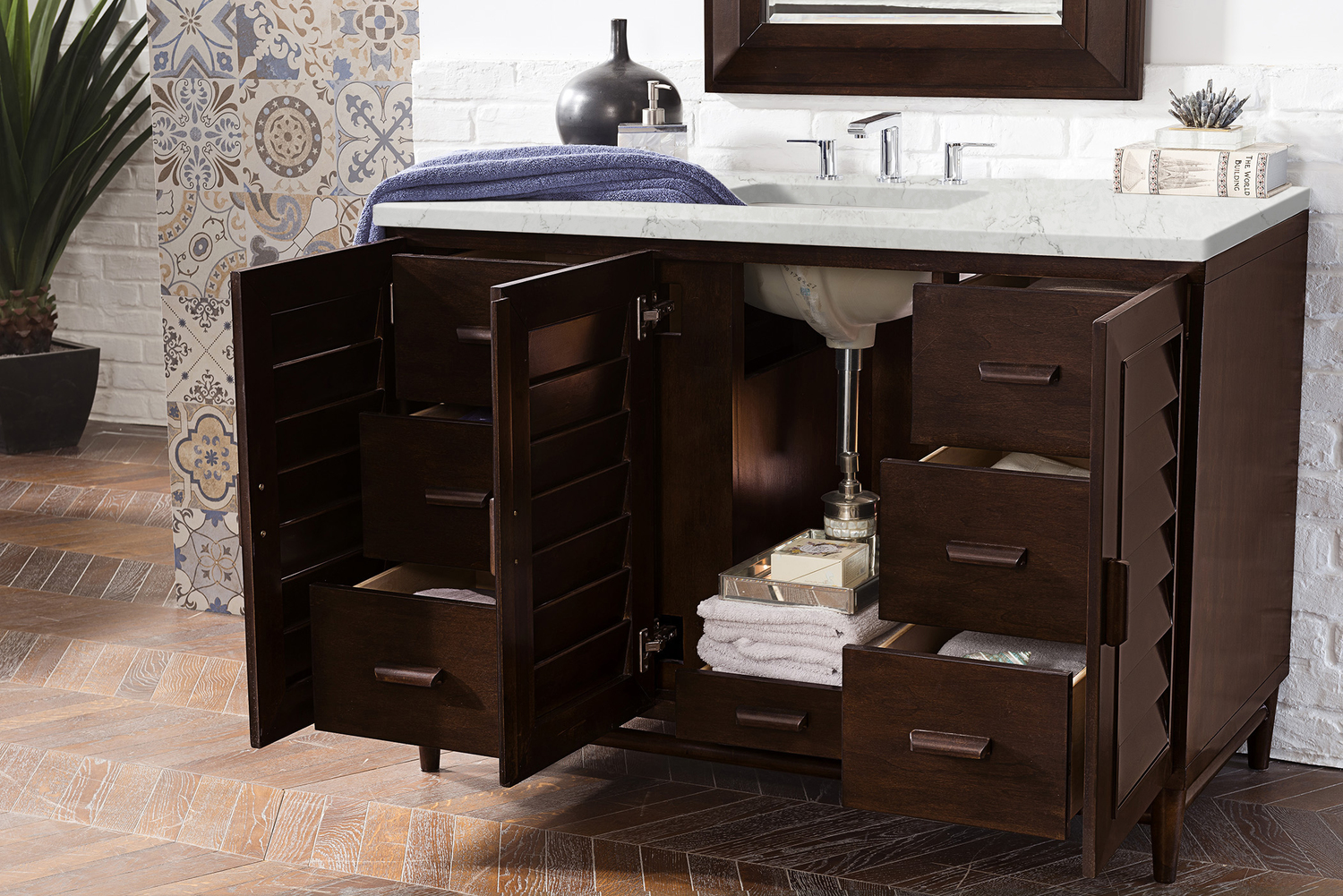 60 inch bathroom vanity with sink James Martin Vanity Burnished Mahogany Modern