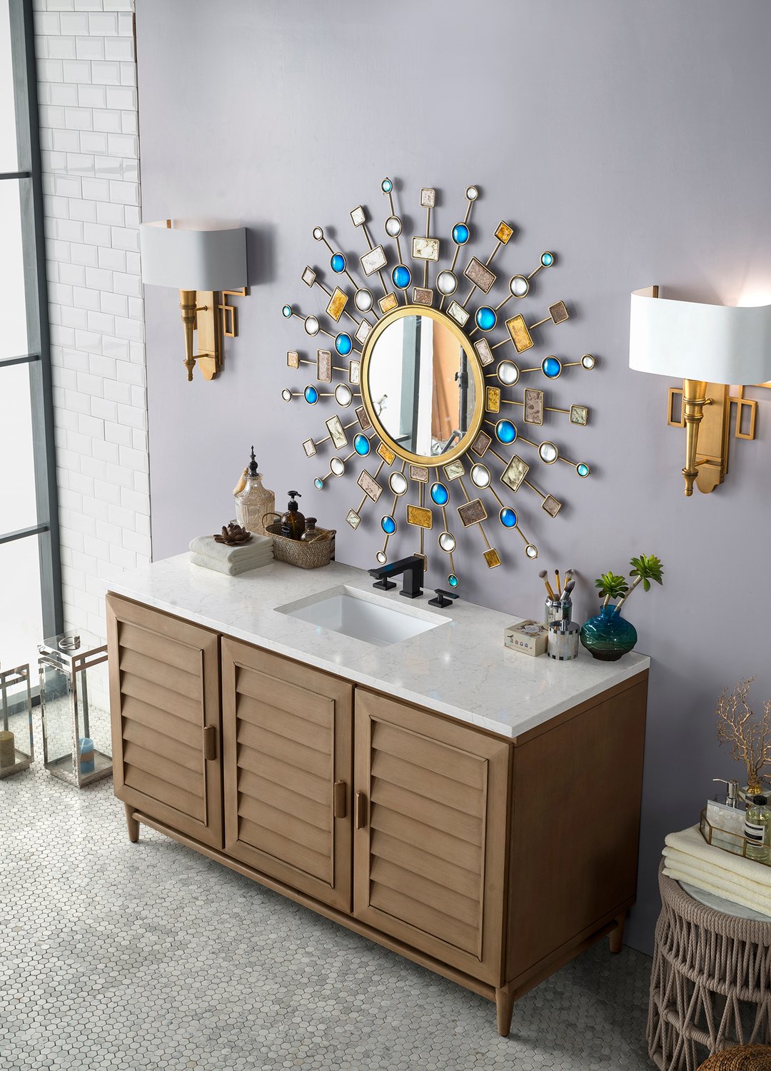  James Martin Vanity Bathroom Vanities Whitewashed Walnut Transitional