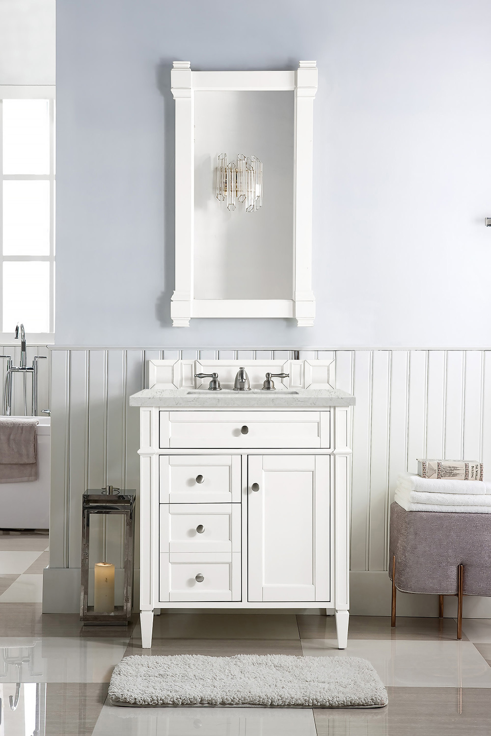 unique small bathroom vanities James Martin Vanity Bright White Transitional