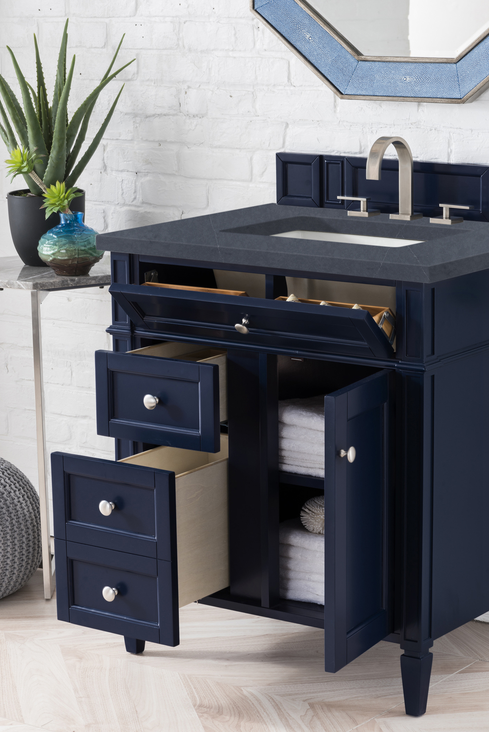 floating vanity cabinet only James Martin Vanity Victory Blue Transitional