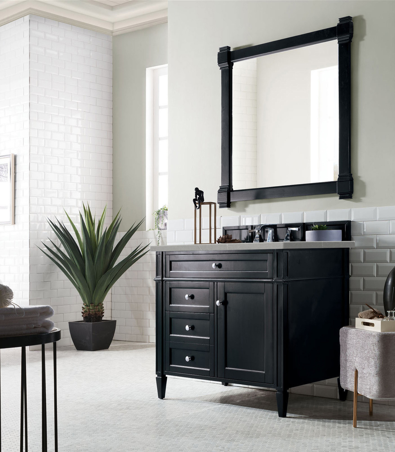 complete bathroom vanity sets James Martin Vanity Black Onyx Transitional