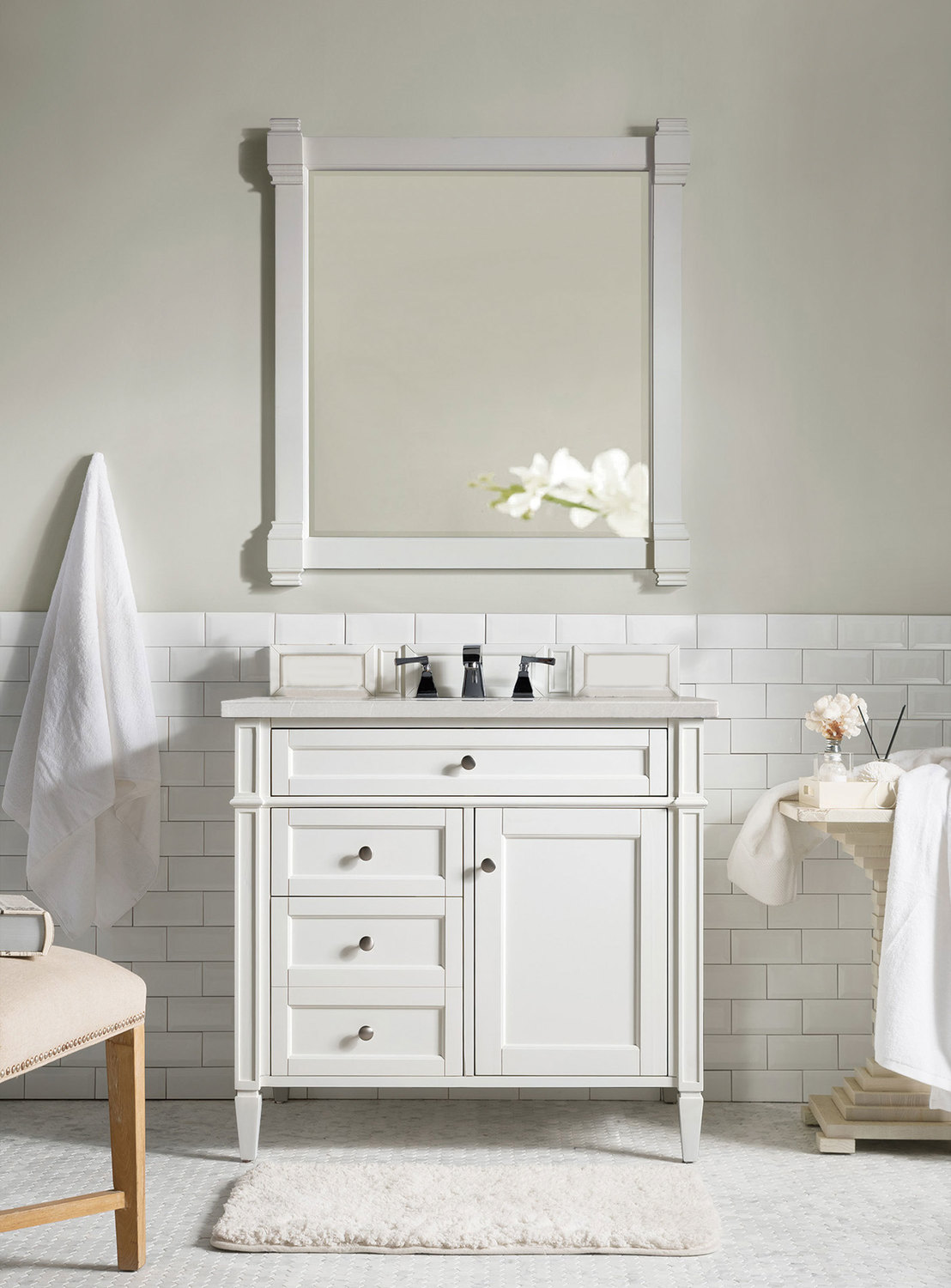 72 inch bathroom vanity clearance James Martin Vanity Bright White Transitional