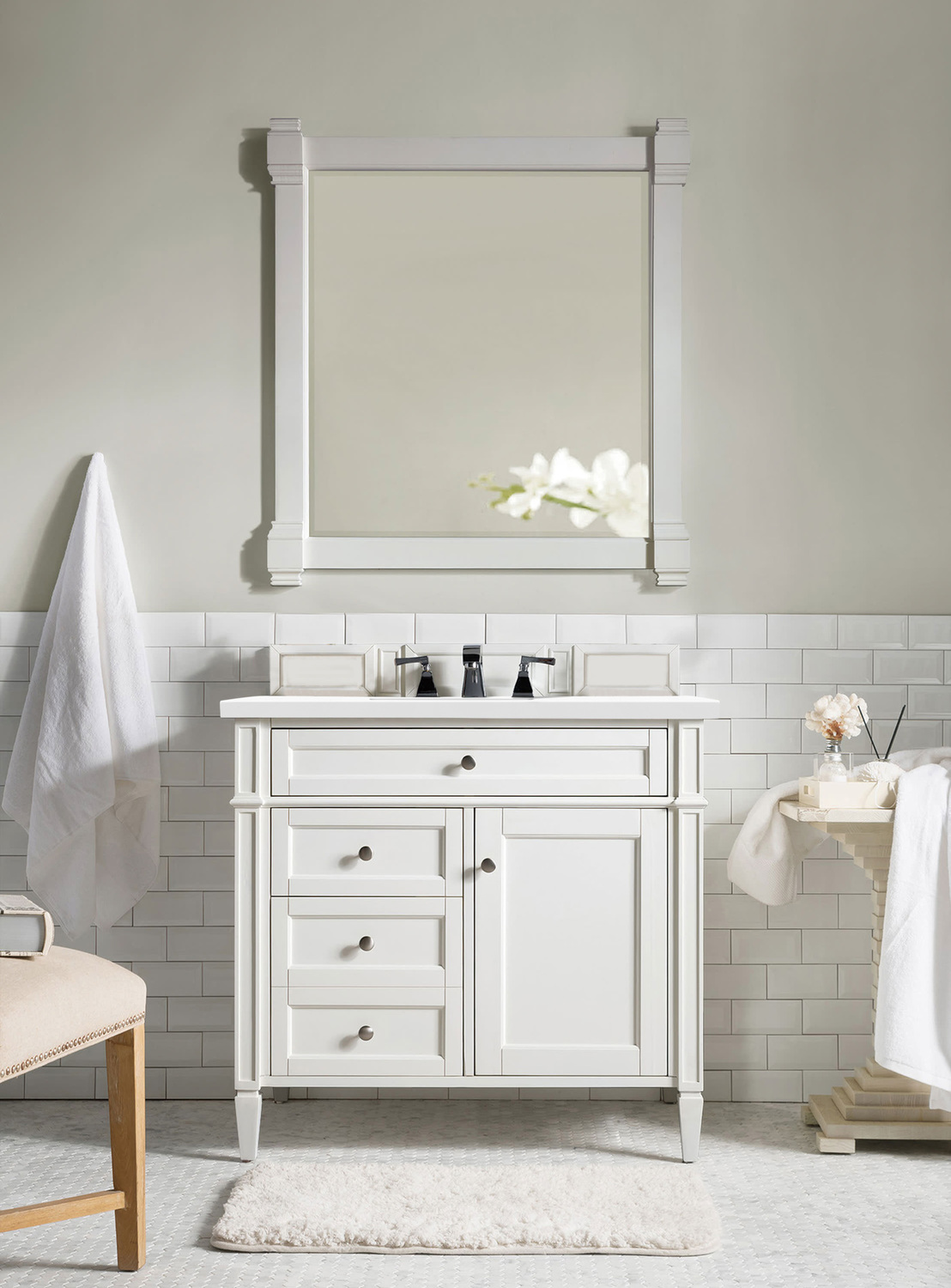 two vanities side by side James Martin Vanity Bright White Transitional