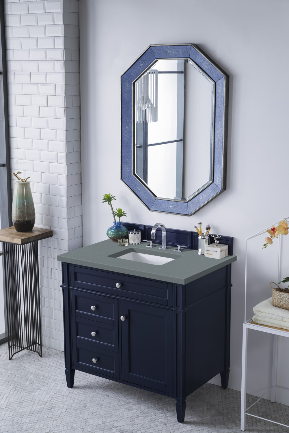 60 single sink vanity James Martin Vanity Victory Blue Transitional