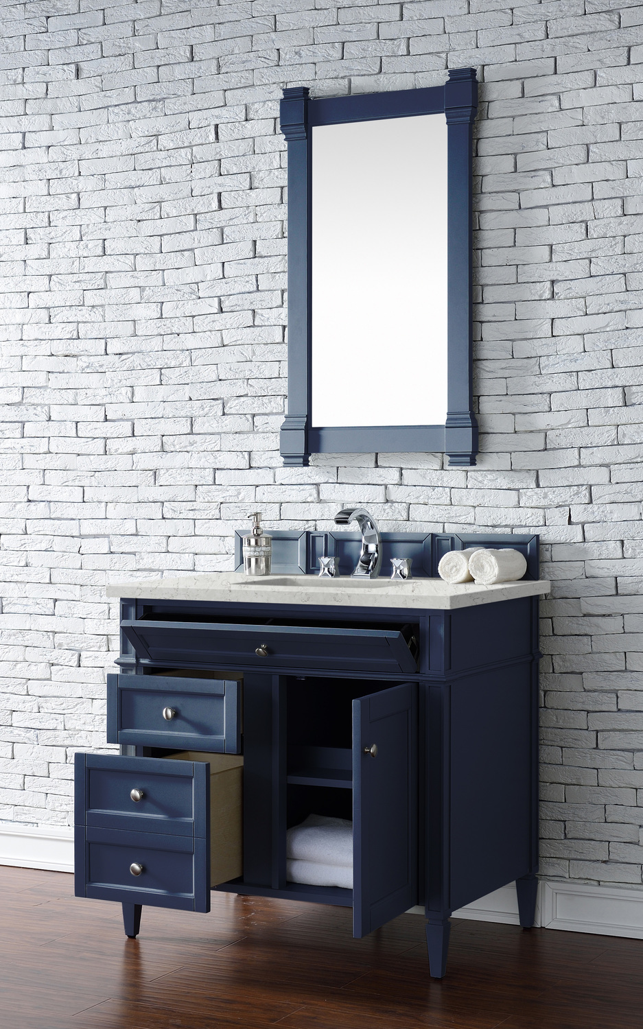 vintage bathroom vanity cabinet James Martin Vanity Victory Blue Transitional