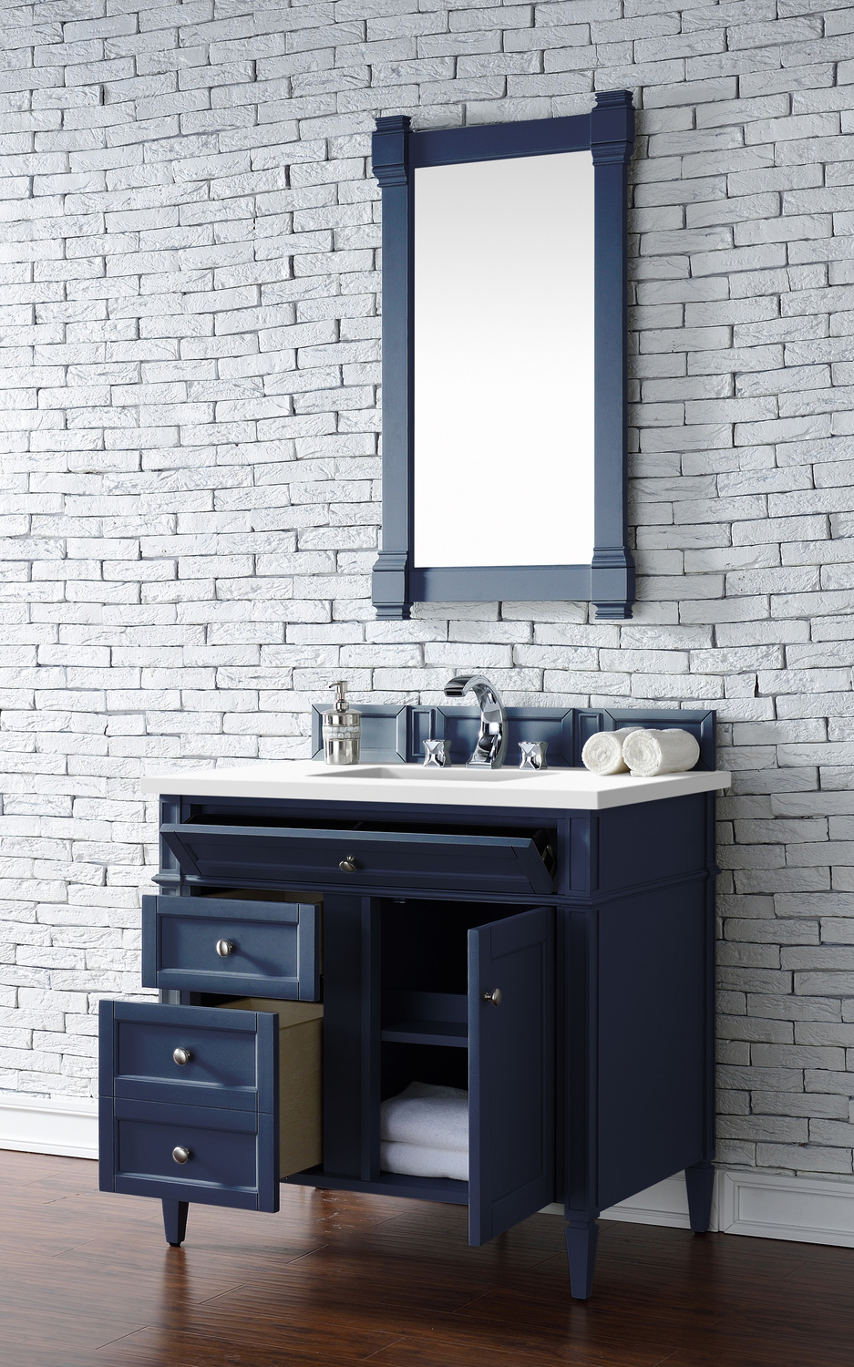 best bathroom countertops James Martin Vanity Victory Blue Transitional