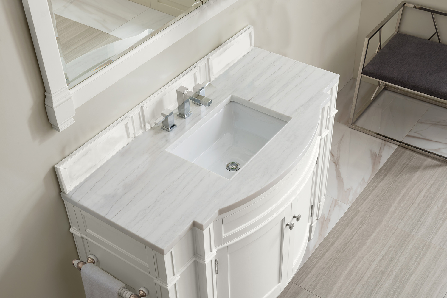 sink and cabinet for small bathroom James Martin Vanity Bright White Transitional
