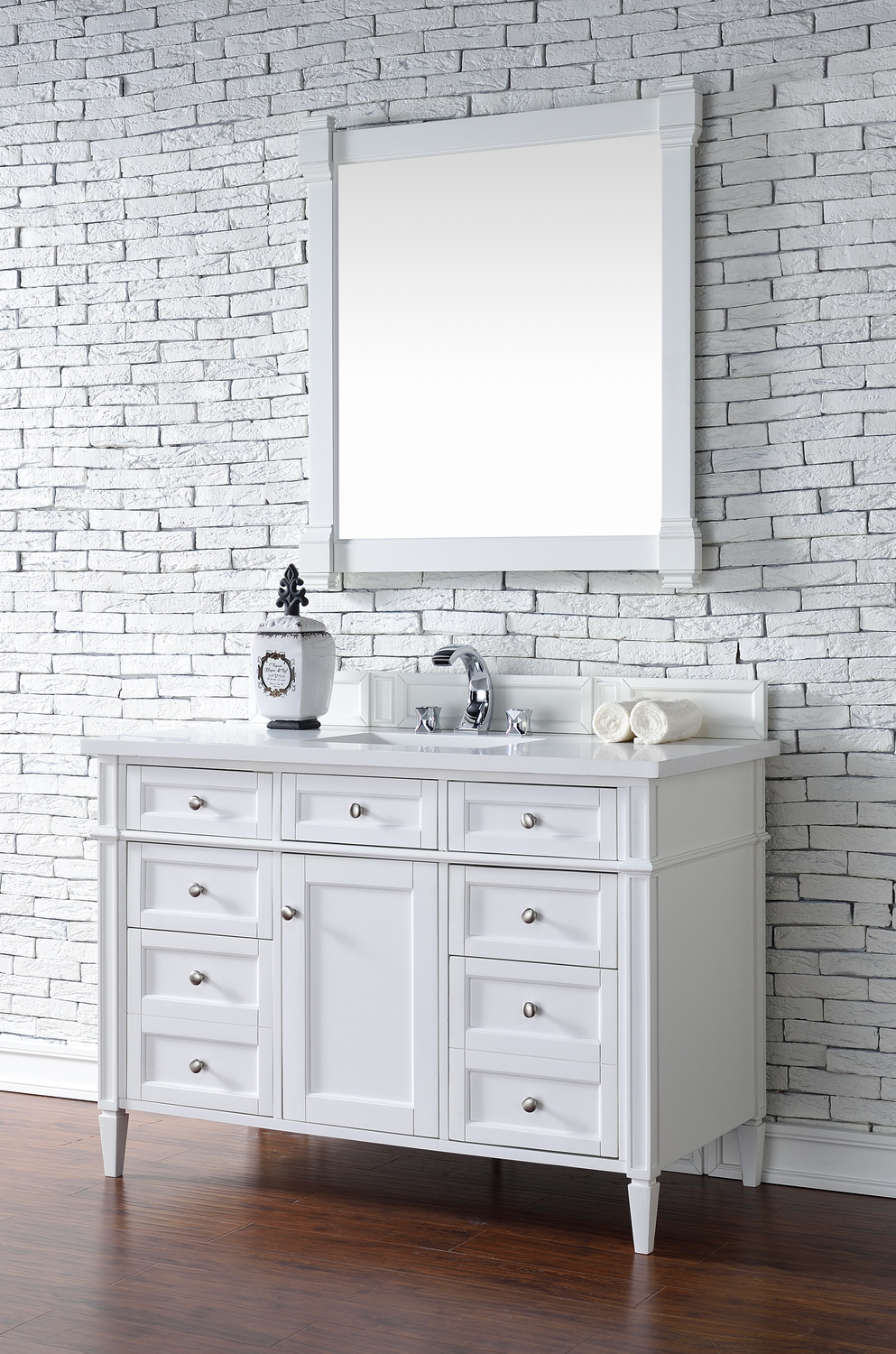 30 in bathroom vanity with drawers James Martin Vanity Bright White Transitional