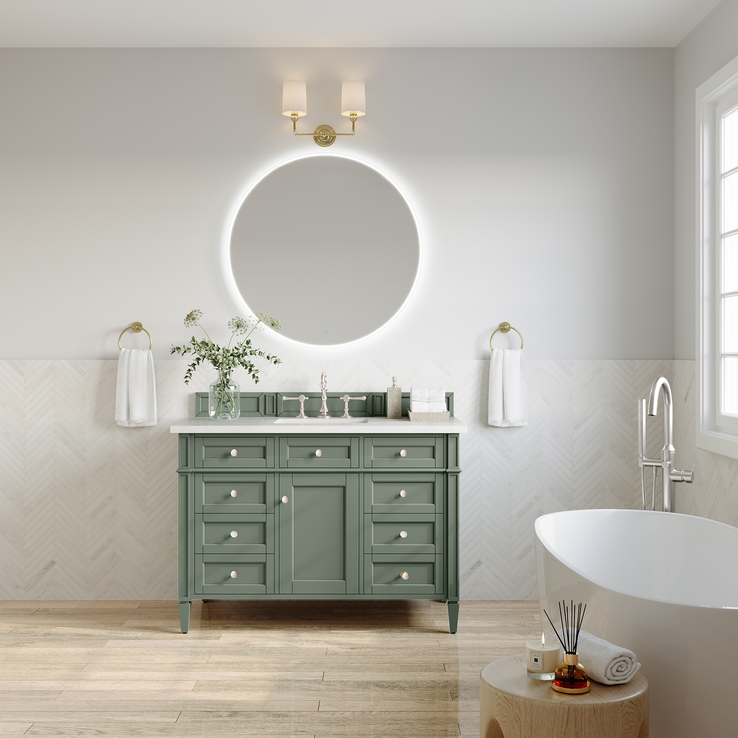 bathroom vanity with drawers only James Martin Vanity Smokey Celadon Transitional