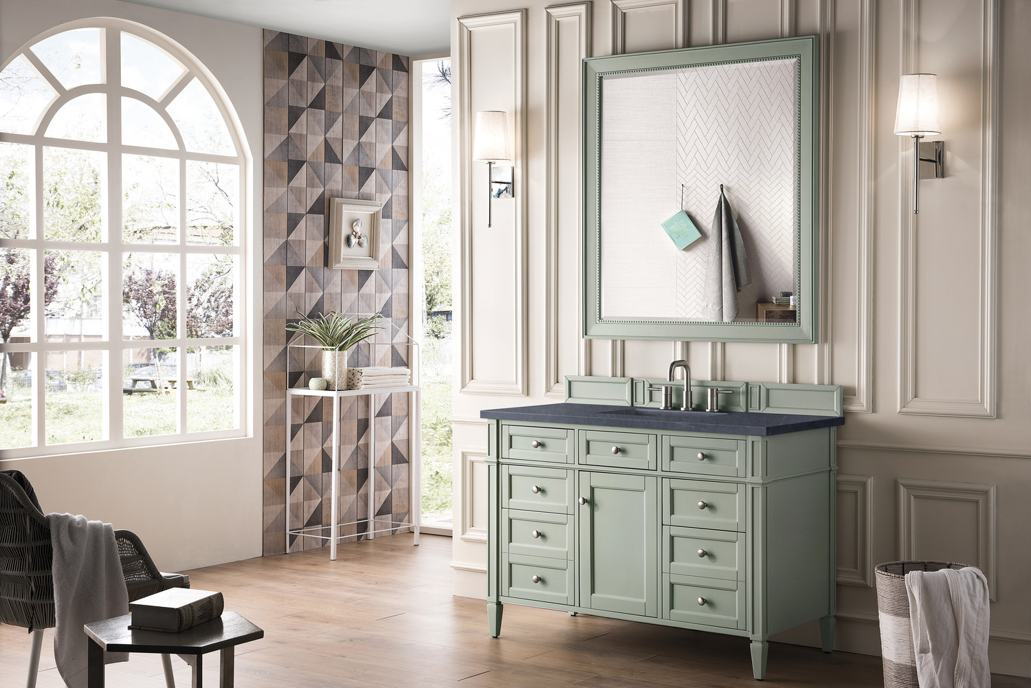 modern bath cabinets James Martin Vanity Sage Green Transitional