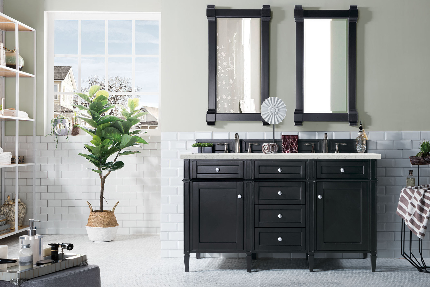 small bathroom vanity with storage James Martin Vanity Black Onyx Transitional