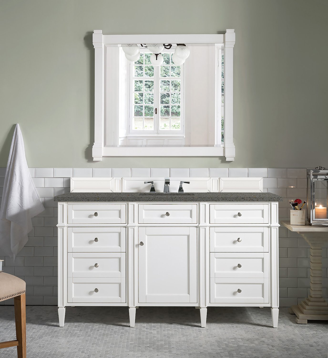 60 inch counter top James Martin Vanity Bright White Transitional