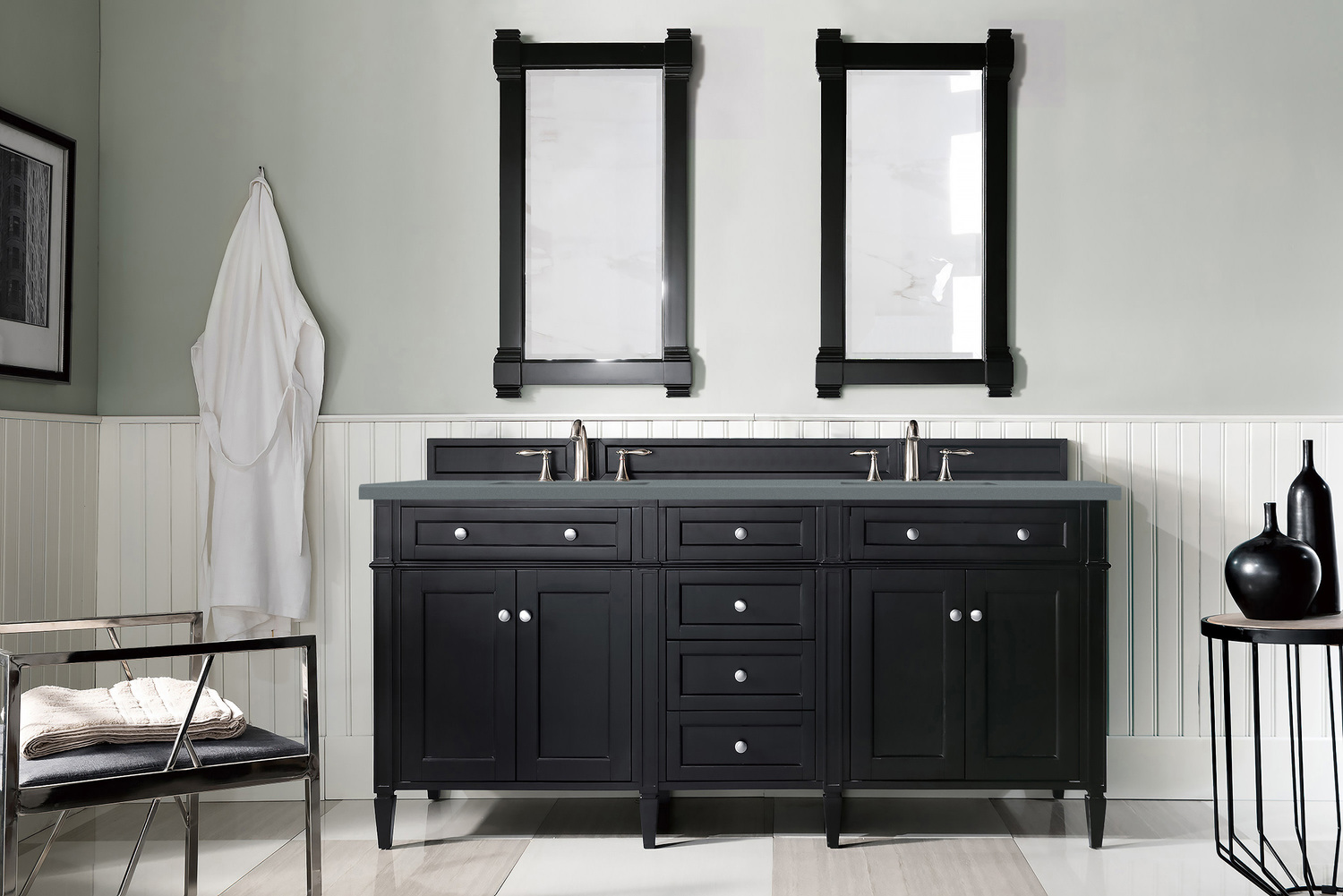 oak bathroom furniture sets James Martin Vanity Black Onyx Transitional