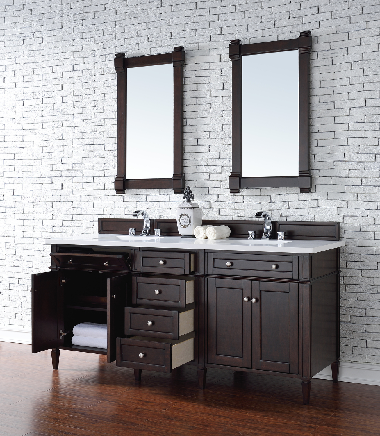 72 inch modern bathroom vanity James Martin Vanity Burnished Mahogany Transitional