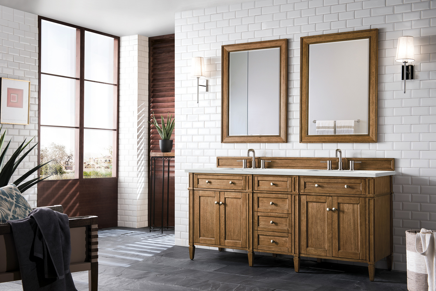 bathroom vanity and matching cabinet James Martin Vanity Saddle Brown Transitional