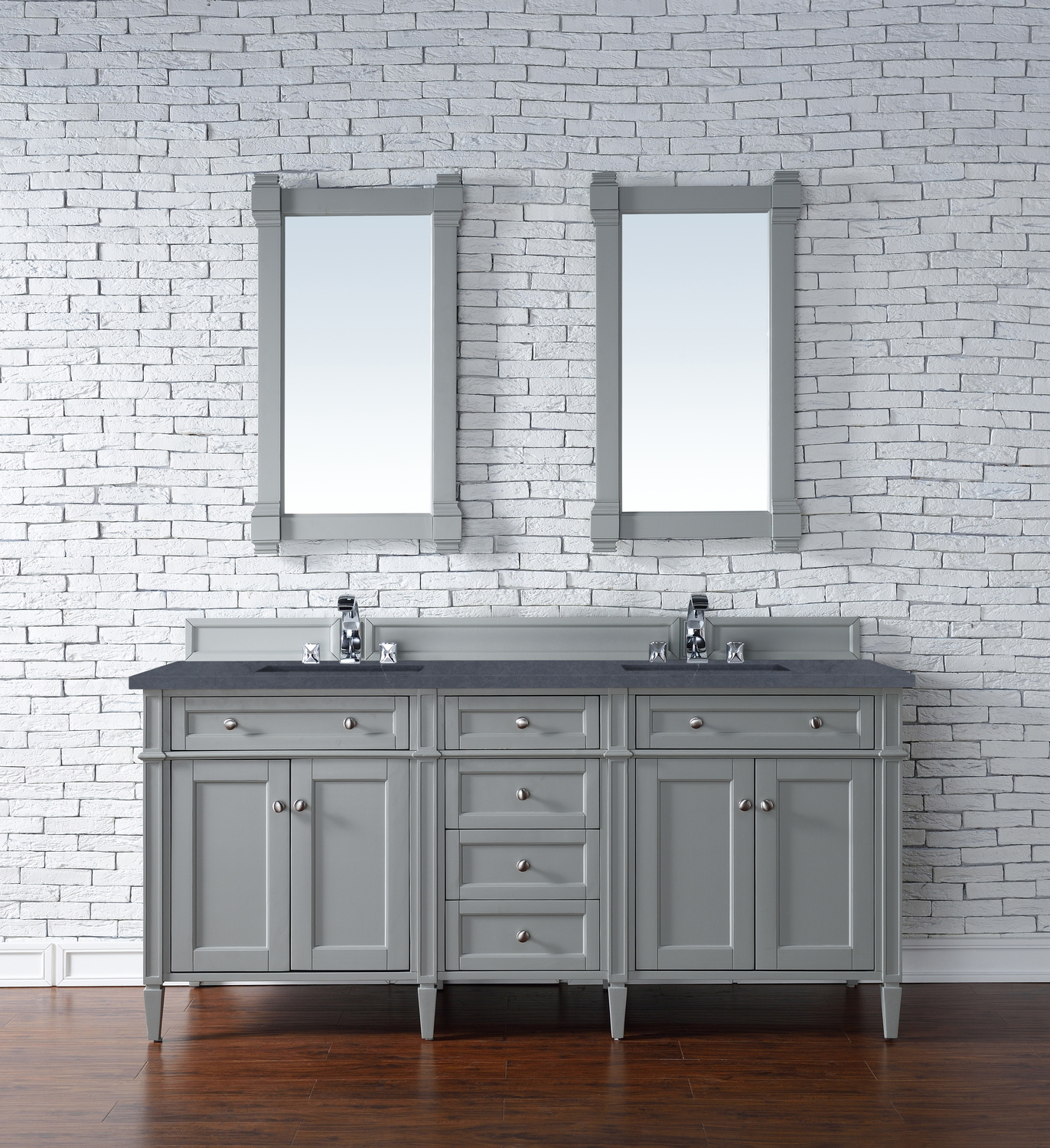 one piece sink and countertop James Martin Vanity Urban Gray Transitional