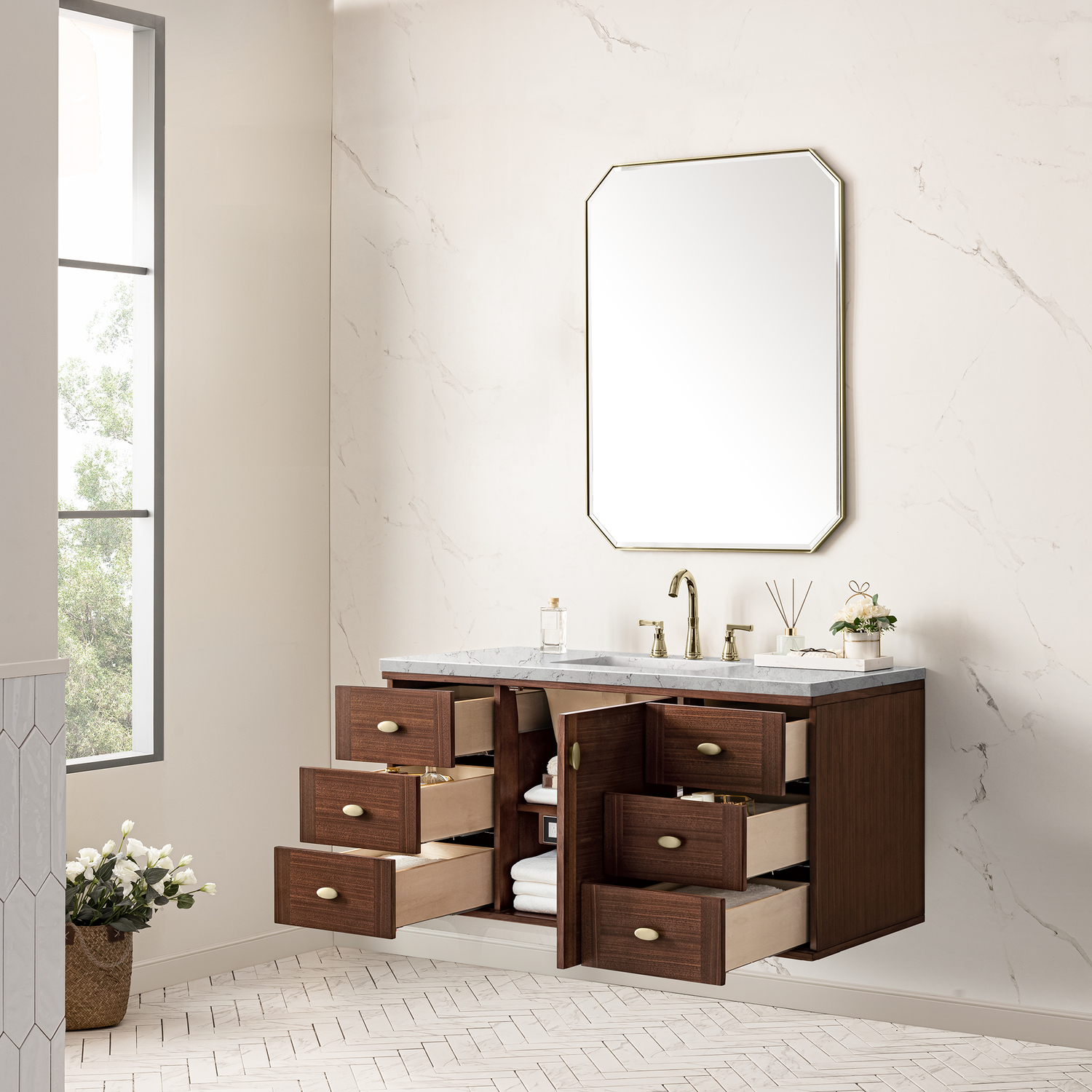 30 inch bathroom vanity base James Martin Vanity Mid-Century Walnut Mid-Century Modern