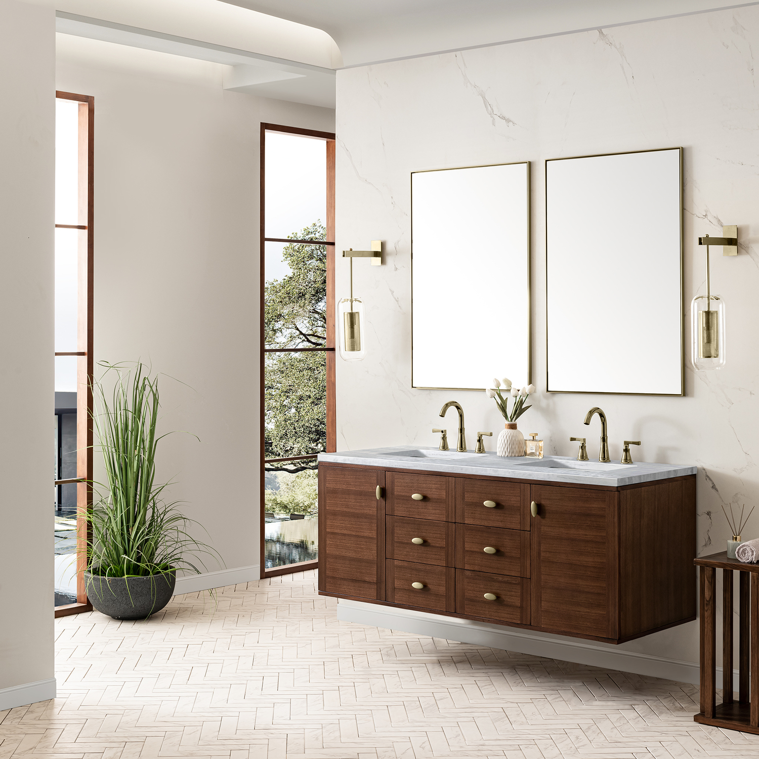 70 bathroom vanity top single sink James Martin Vanity Mid-Century Walnut Mid-Century Modern