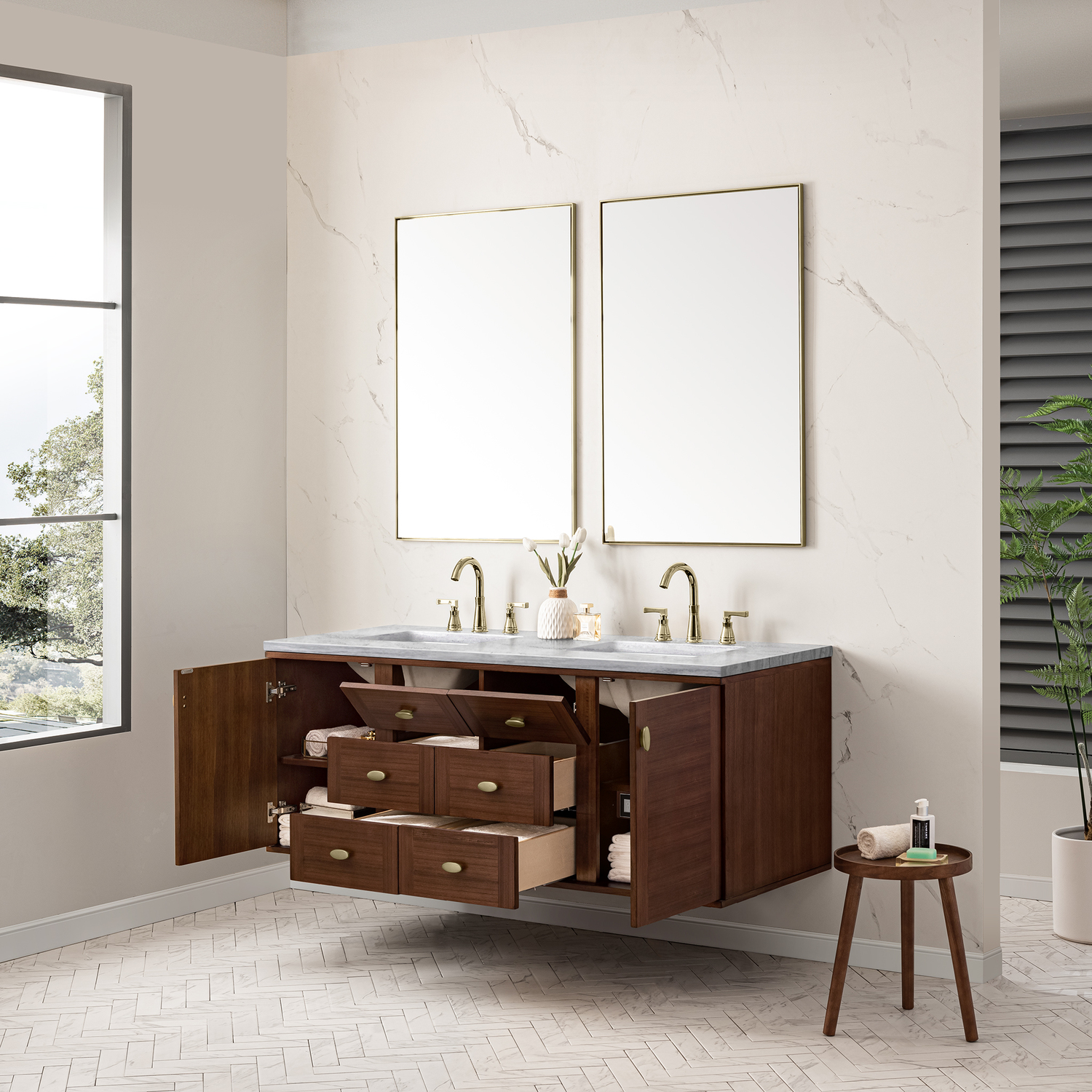 70 bathroom vanity top single sink James Martin Vanity Mid-Century Walnut Mid-Century Modern