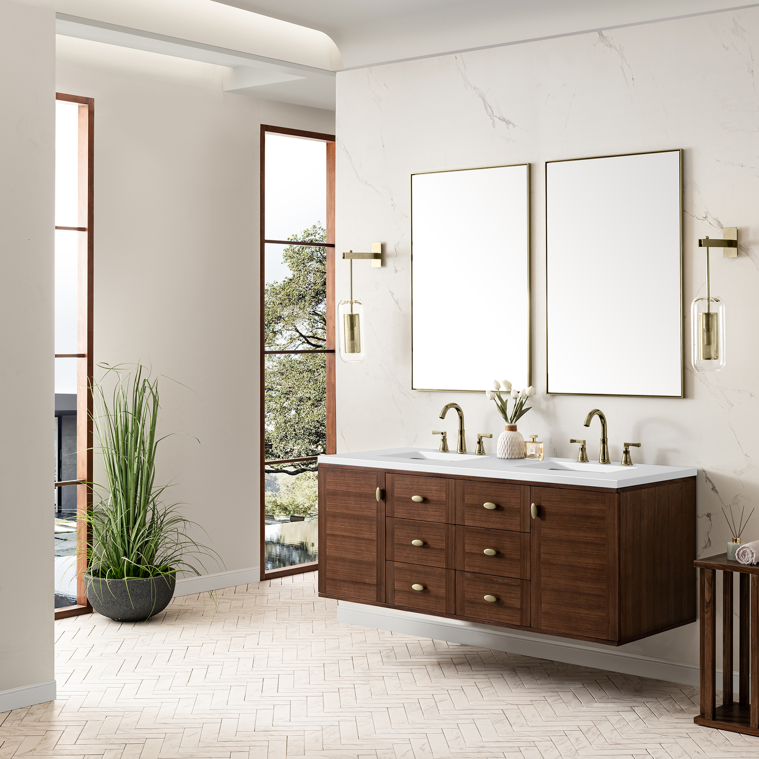 bathroom vanity collections James Martin Vanity Mid-Century Walnut Mid-Century Modern