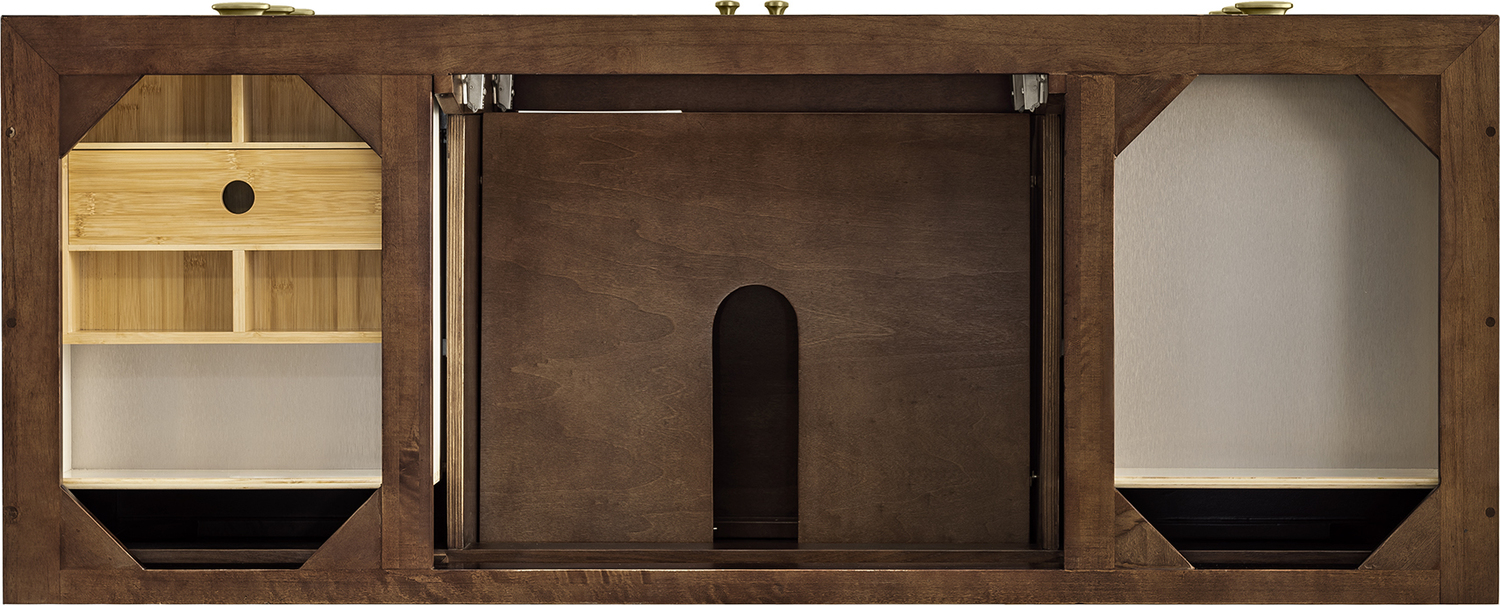 quartz countertops bathroom vanity James Martin Cabinet Mid-Century Walnut Mid-Century Modern