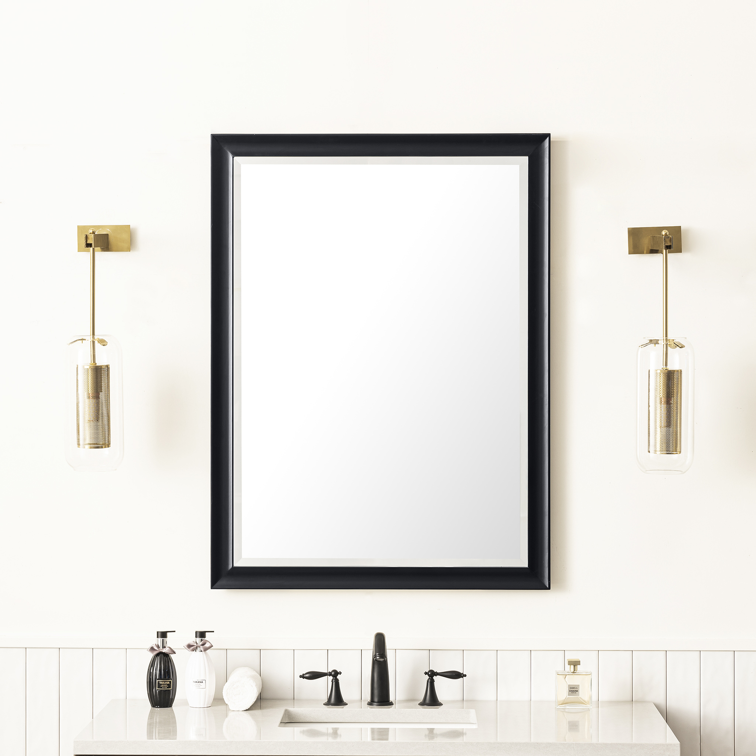 illuminated mirror bathroom James Martin Mirror Transitional