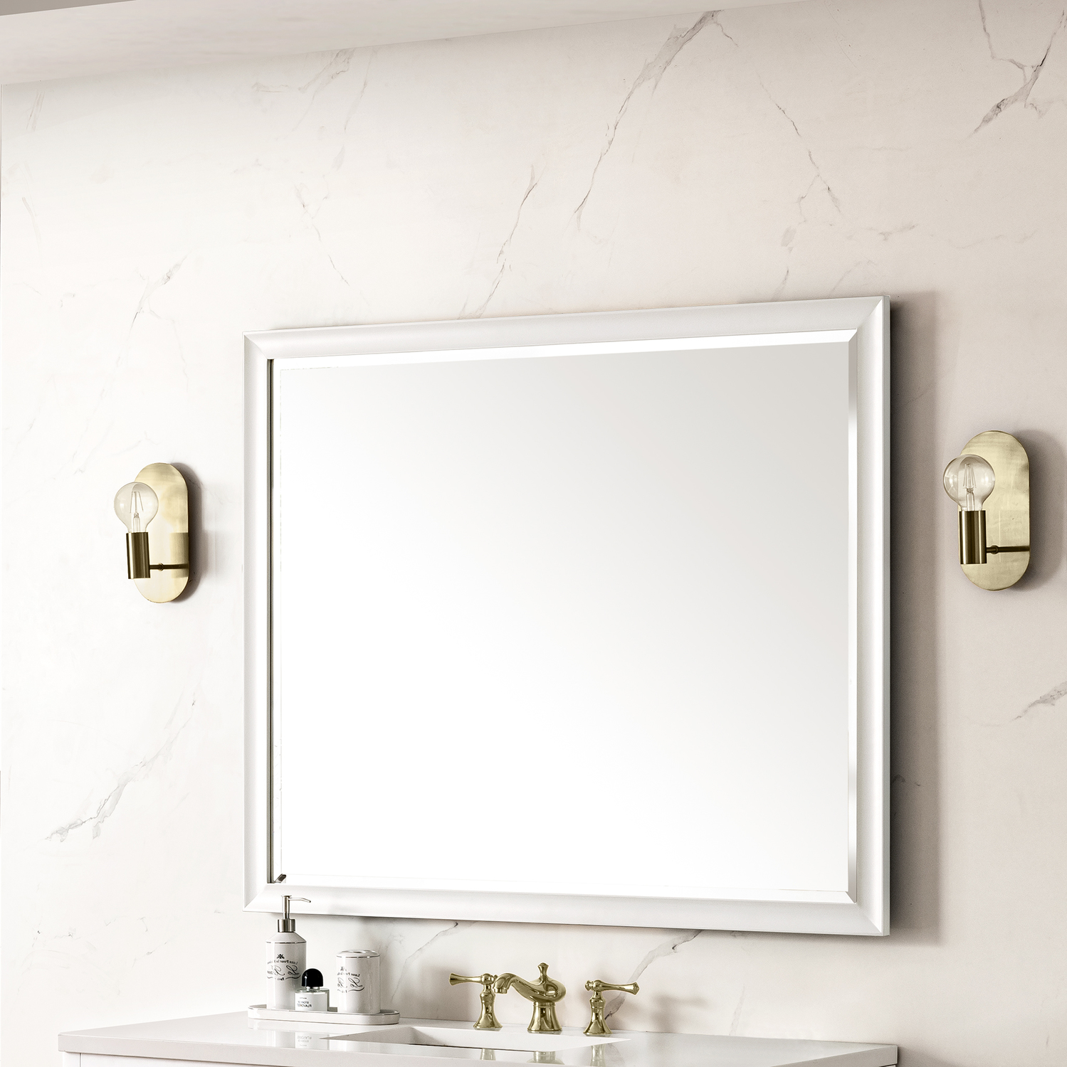 bathroom mirror side lights James Martin Mirror Transitional