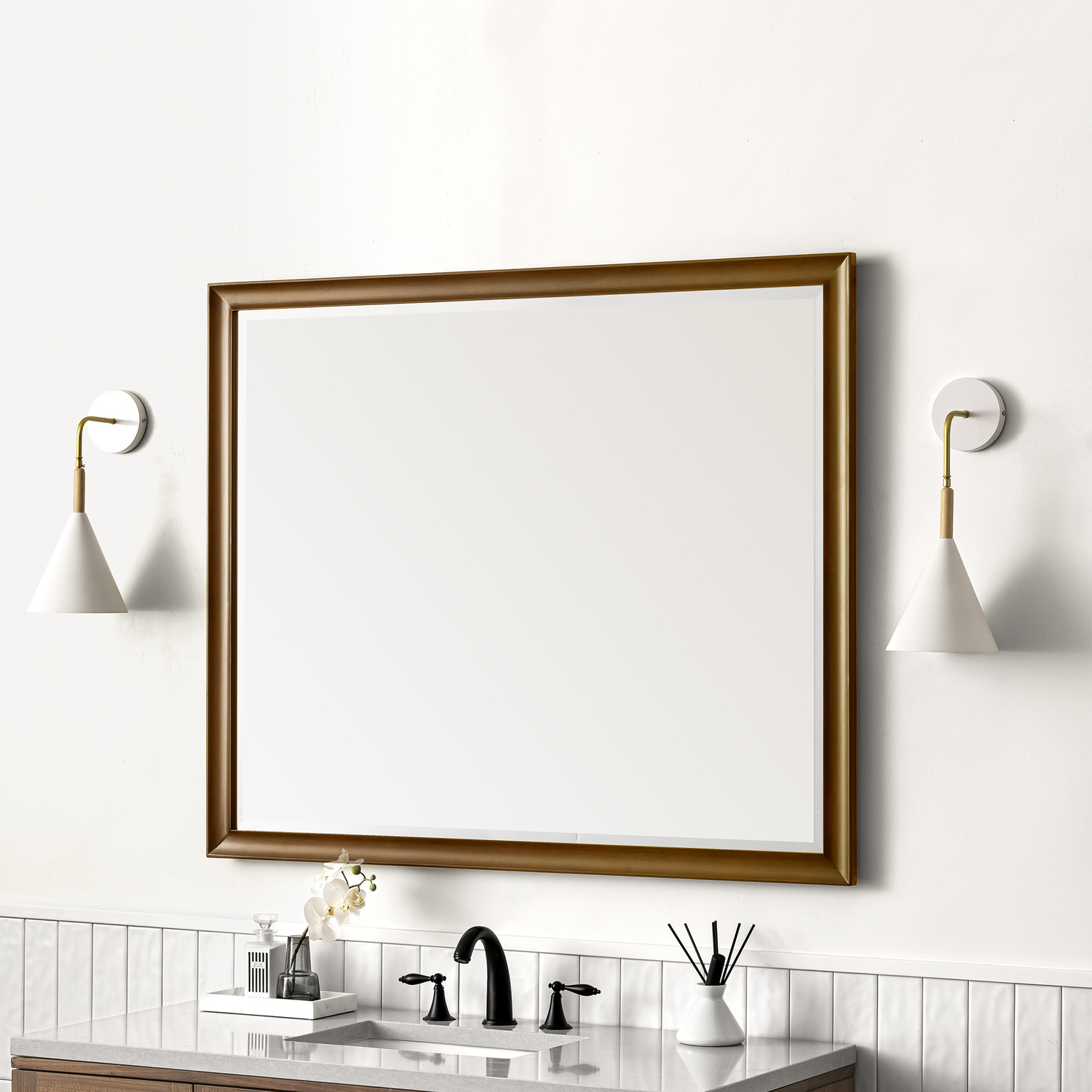 side bathroom mirror James Martin Mirror Transitional