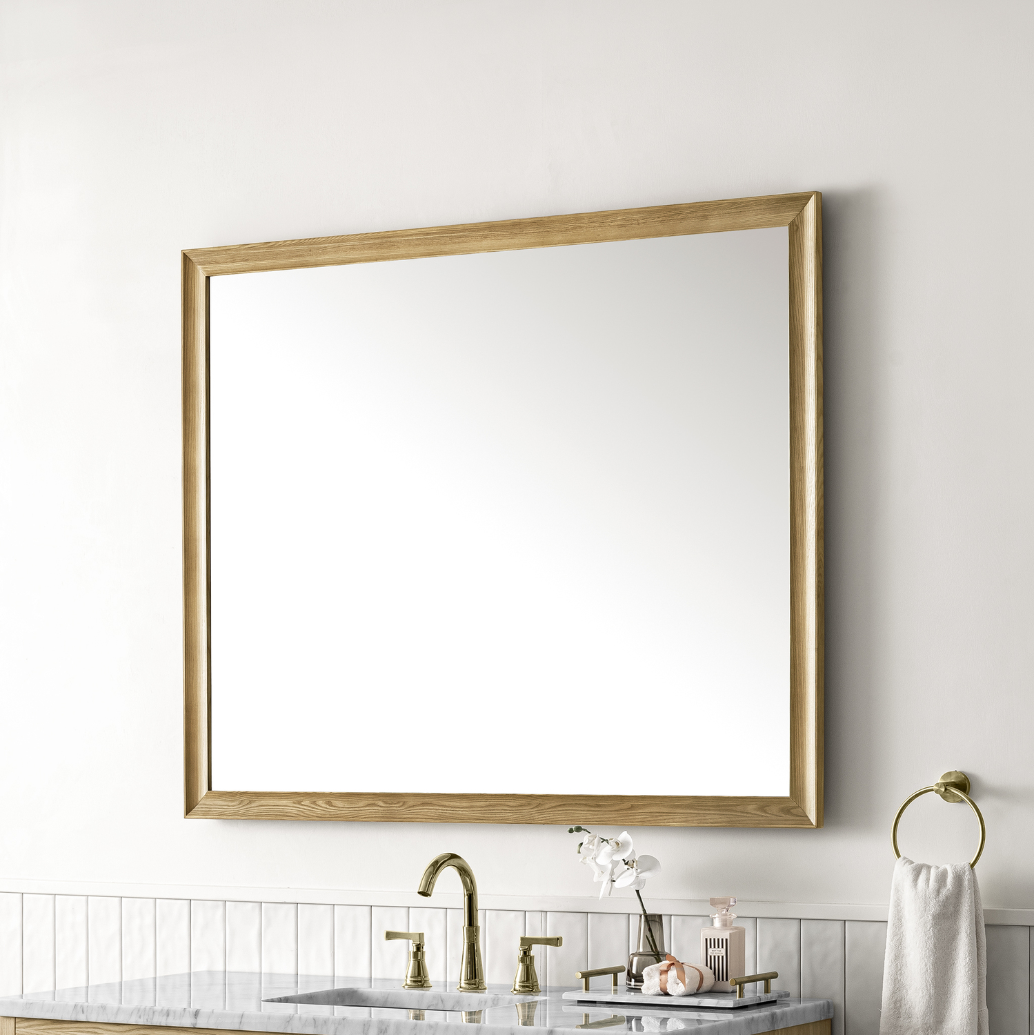 bathroom mirror with towel bar James Martin Mirror Transitional