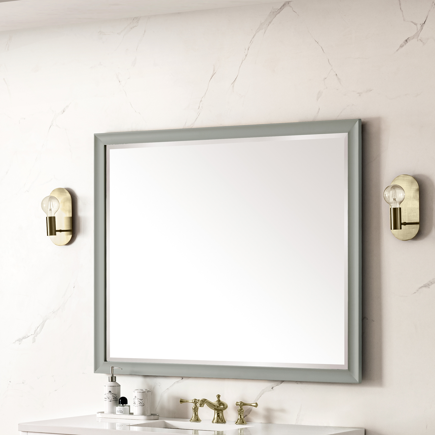 pictures of vanity lights over mirrors James Martin Mirror Transitional