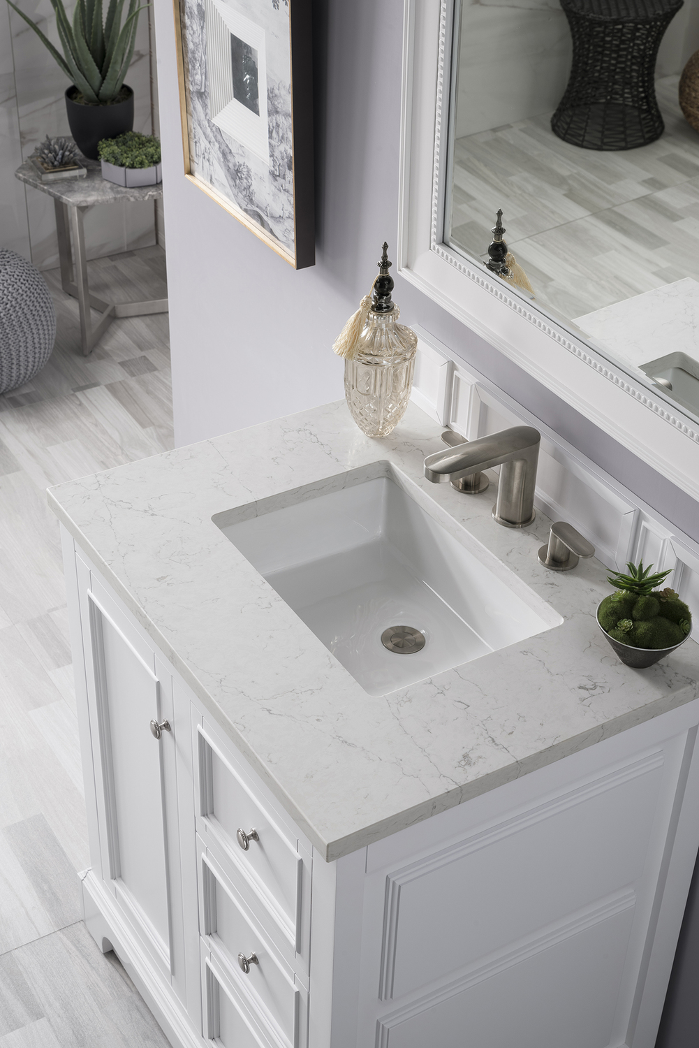 60 inch single sink bathroom vanity James Martin Vanity Bright White Modern