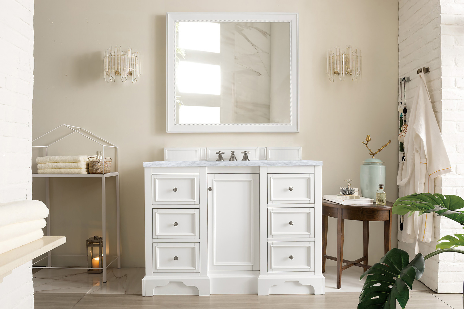 70 inch bathroom vanity top double sink James Martin Vanity Bright White Modern