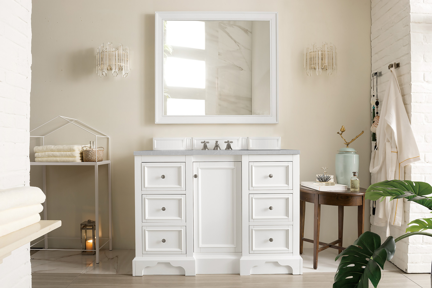 bathroom over the sink cabinets James Martin Vanity Bright White Modern