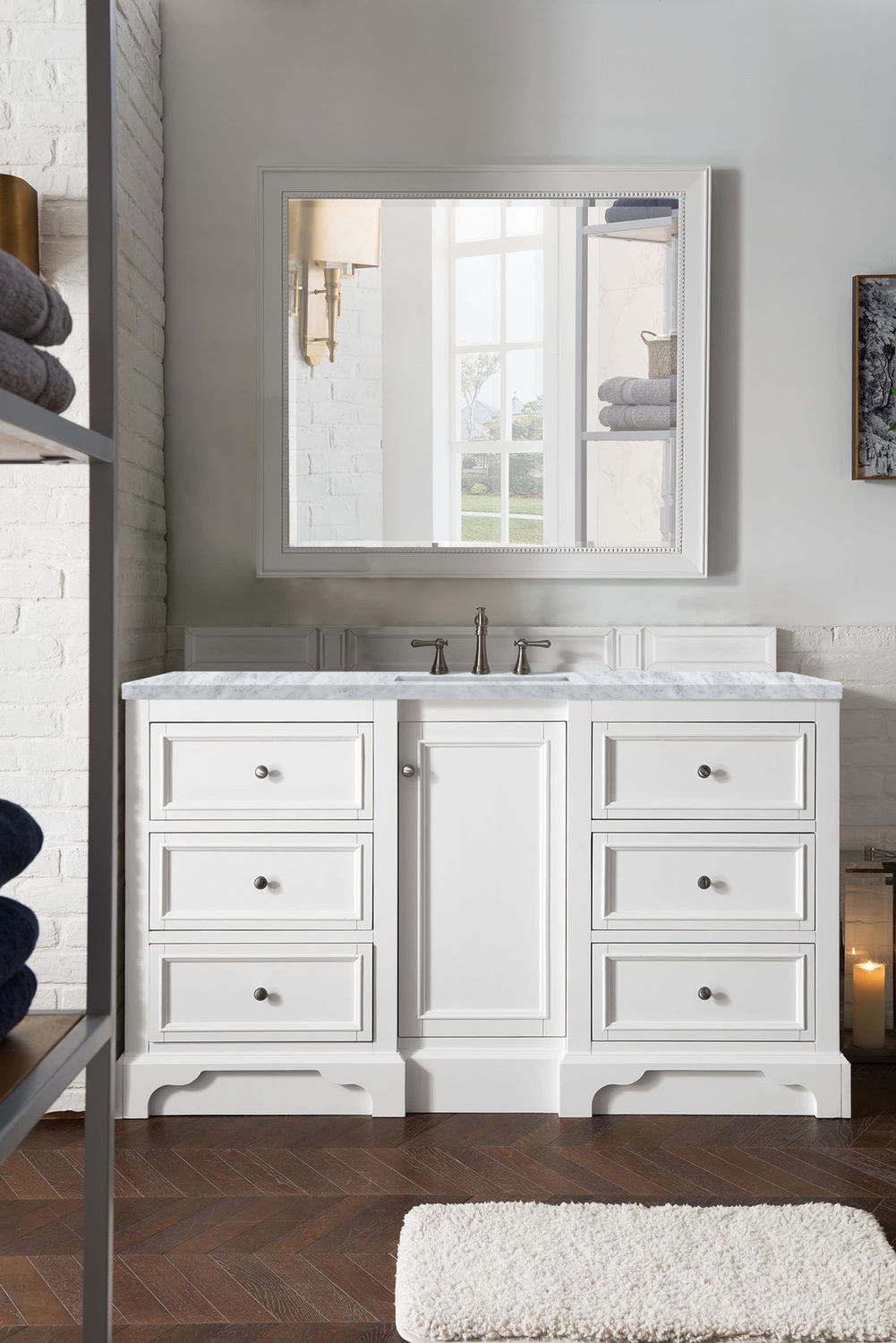 double vanity cabinet only James Martin Vanity Bright White Modern