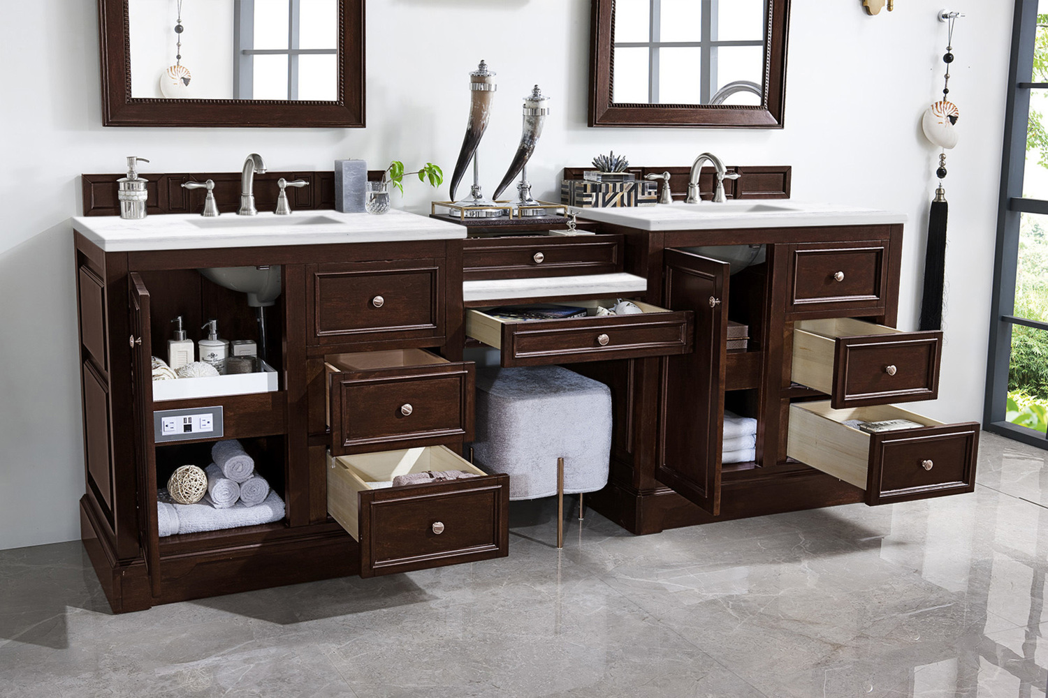 vanity counter tops with sink James Martin Vanity Burnished Mahogany Modern