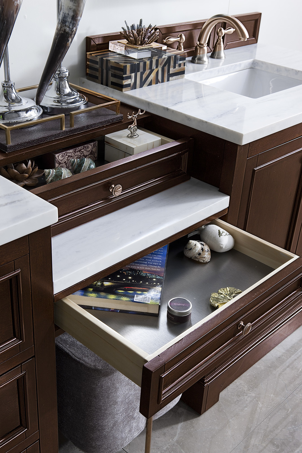 vanity counter tops with sink James Martin Vanity Burnished Mahogany Modern