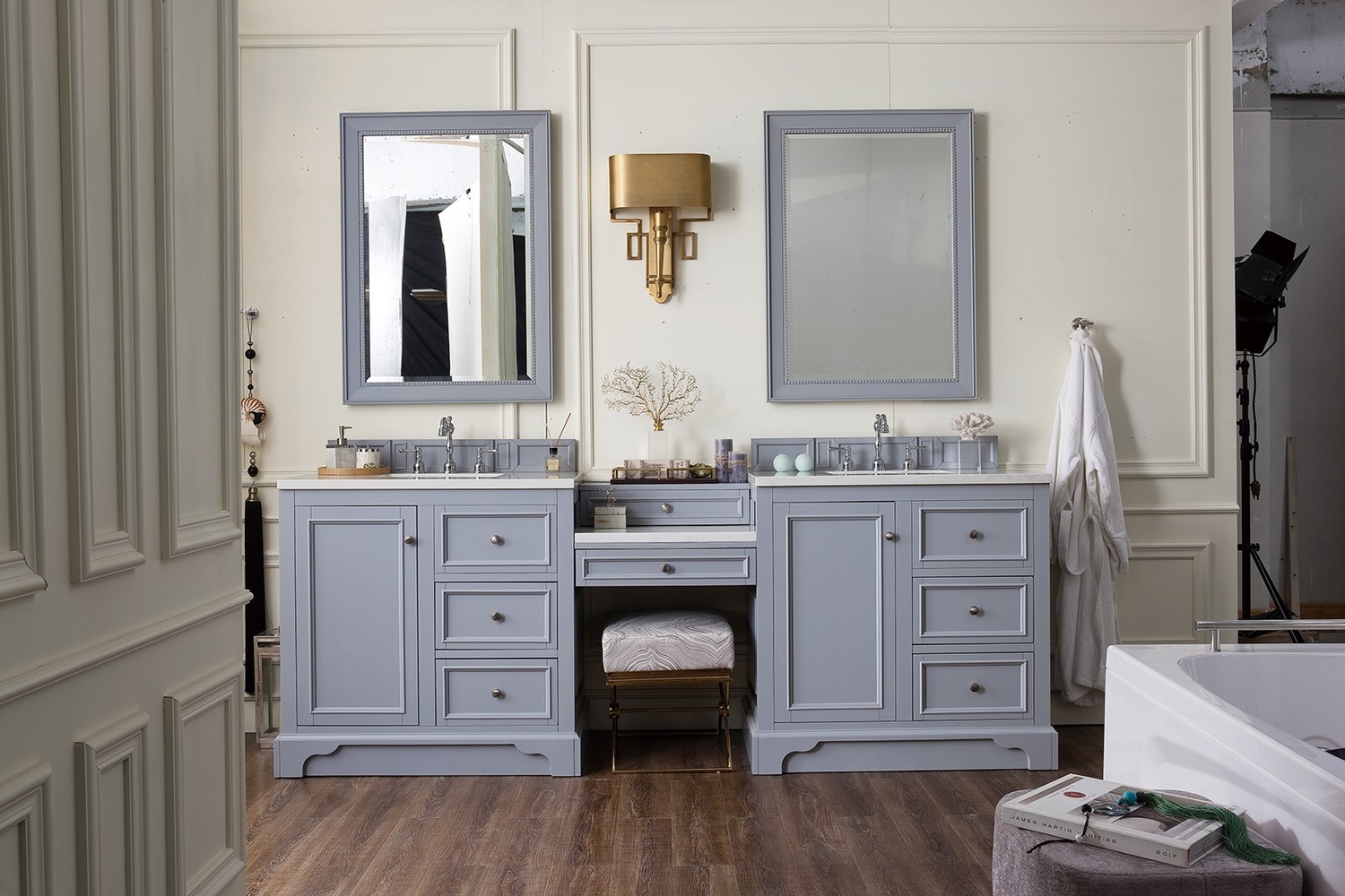 bathroom cabinet clearance James Martin Vanity Silver Gray Modern